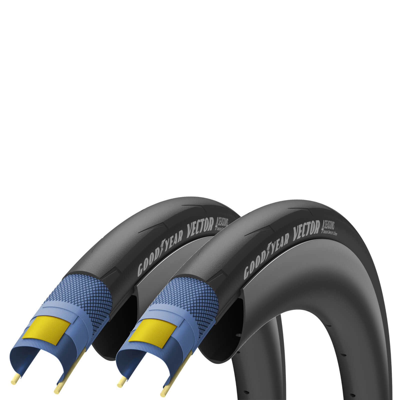 Image of Goodyear Vector 4Seasons Tubeless Road Tyre Twin Pack - 700C x 28mm