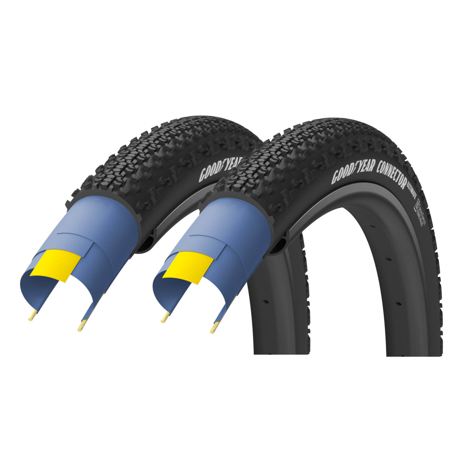 Goodyear Connector Ultimate A/T Tubeless Gravel Tyre Twin Pack - 700c x 35mm - Black