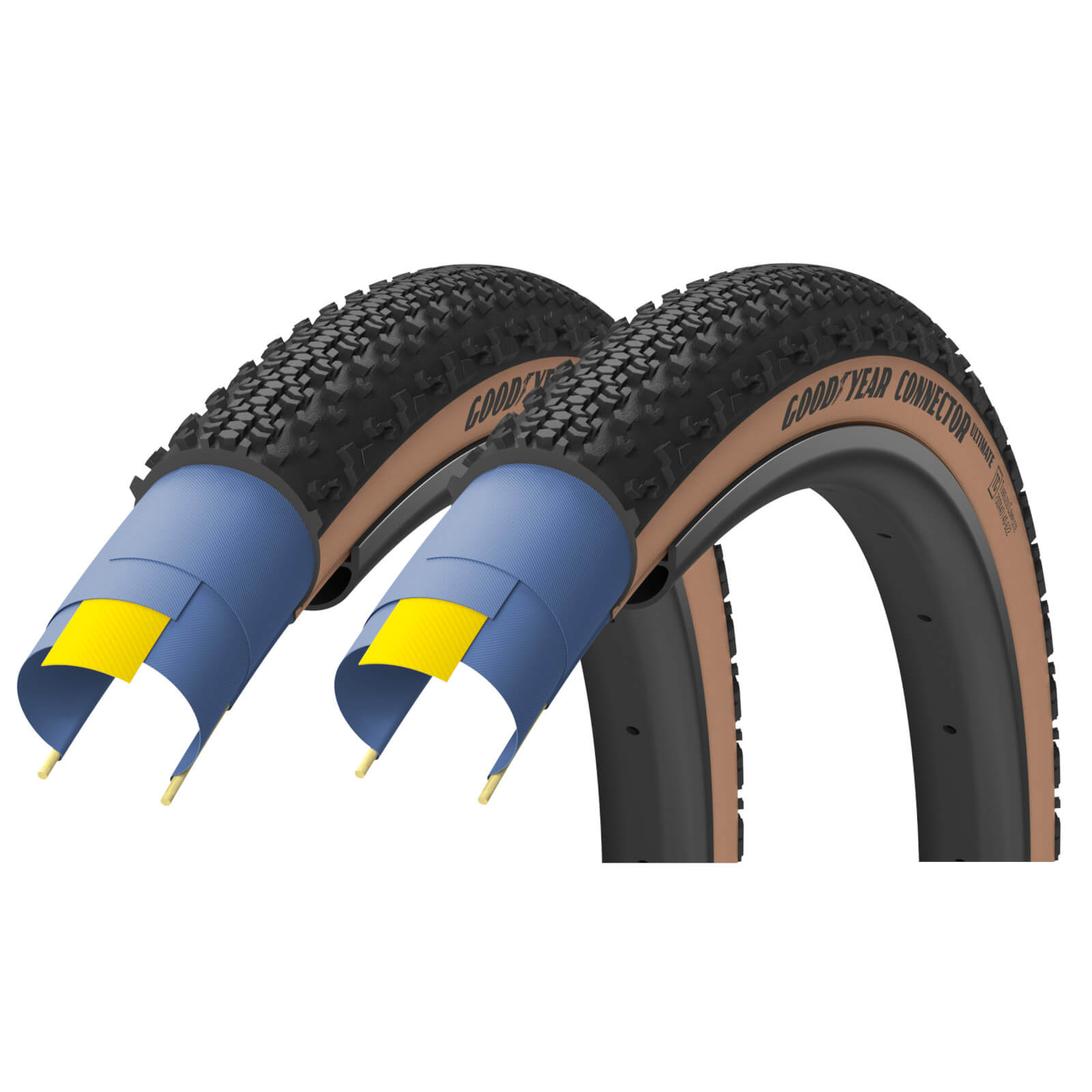 Goodyear Connector Ultimate A/T Tubeless Gravel Tyre Twin Pack - 700c x 40mm - Tan