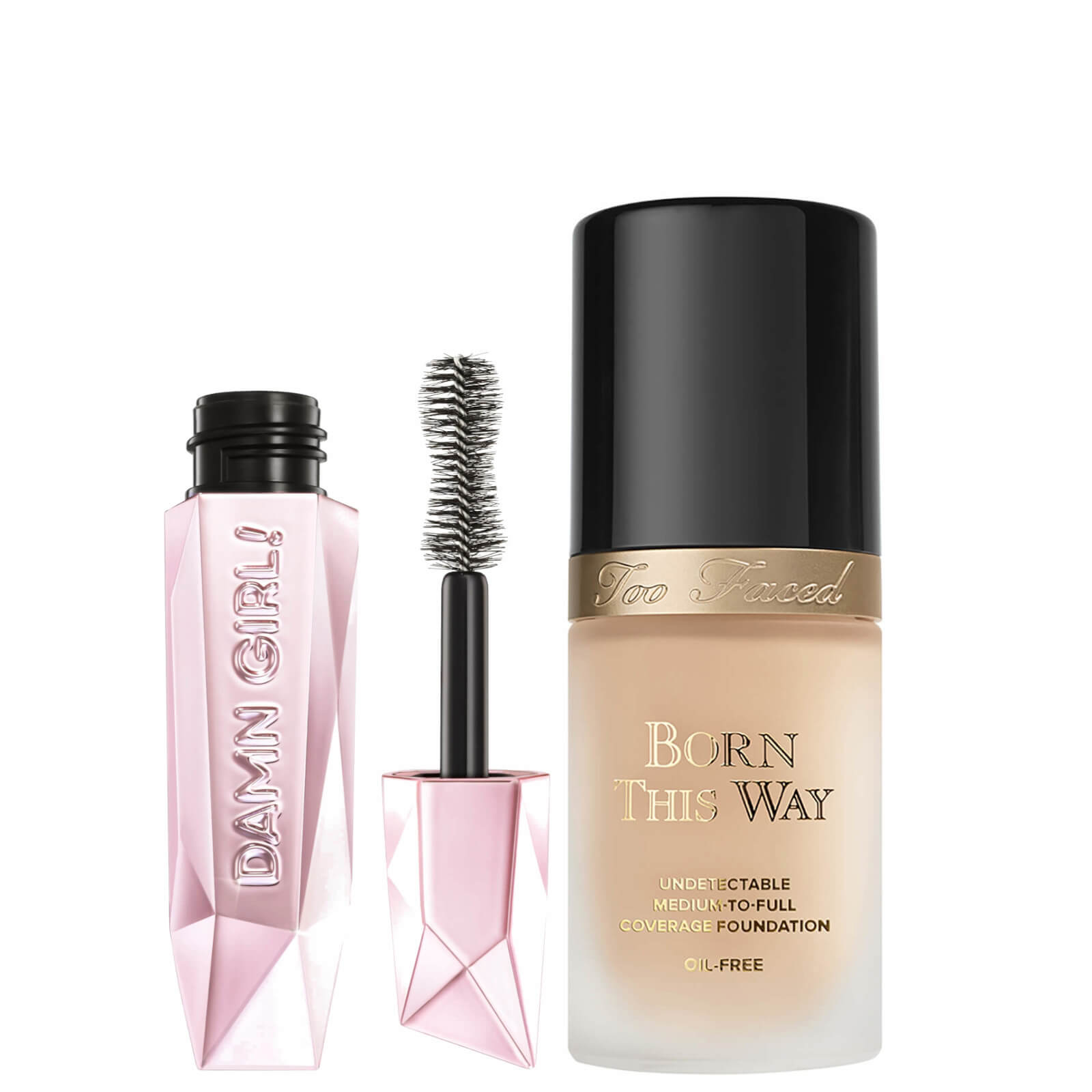 Too Faced Born This Way Foundation and Damn Girl! Mascara Bundle (Various Shades) - Porcelain