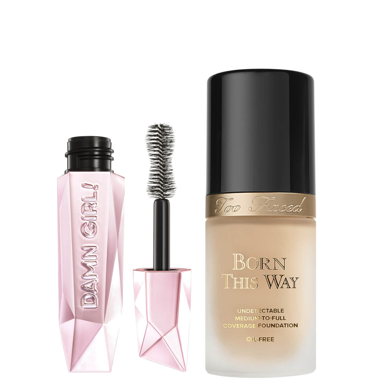 Too Faced Born This Way Foundation and Damn Girl! Mascara Bundle (Various Shades) - Vanilla