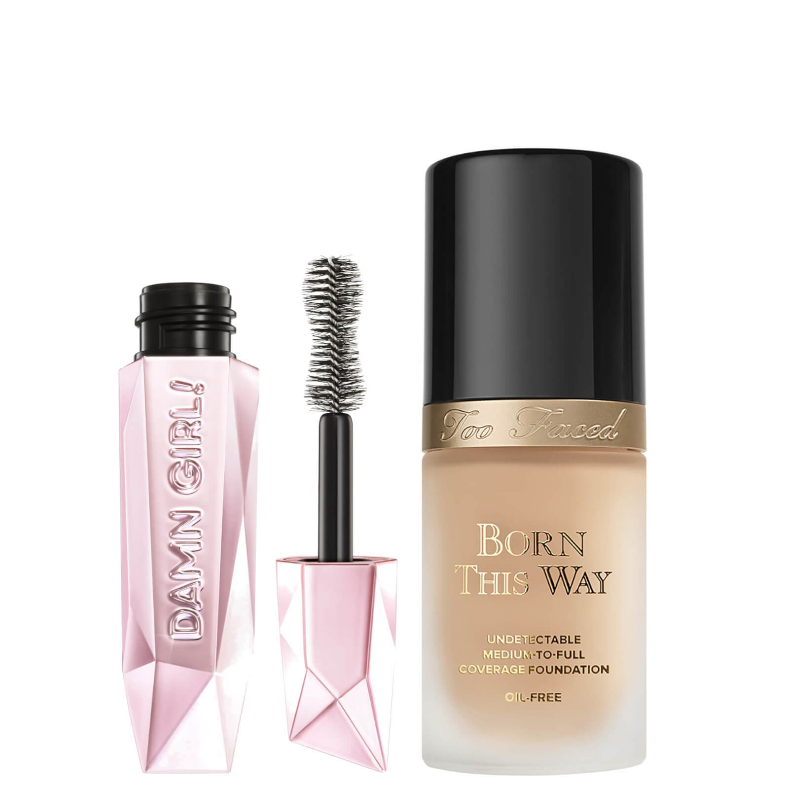 Too Faced Born This Way Foundation and Damn Girl! Mascara Bundle (Various Shades) - Nude