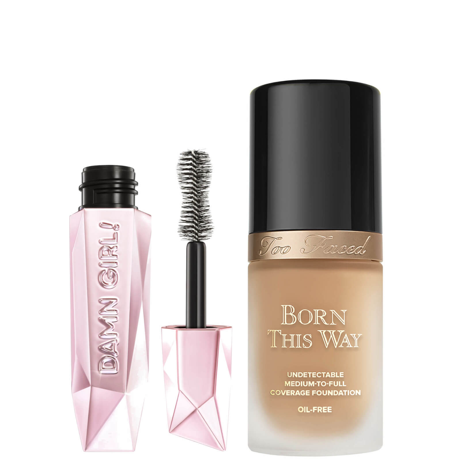 Too Faced Born This Way Foundation and Damn Girl! Mascara Bundle (Various Shades) - Natural Beige