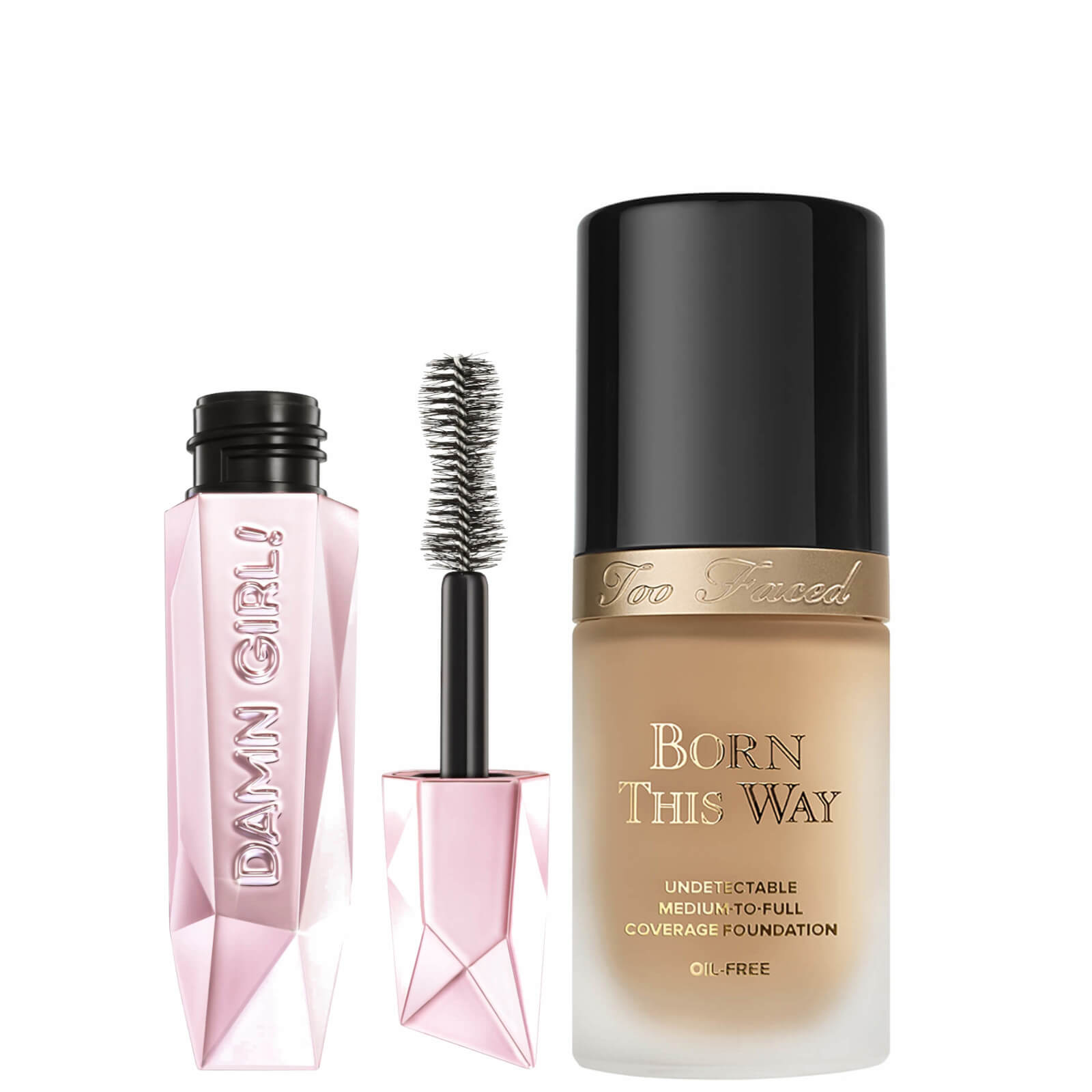 Too Faced Born This Way Foundation and Damn Girl! Mascara Bundle (Various Shades) - Warm Beige