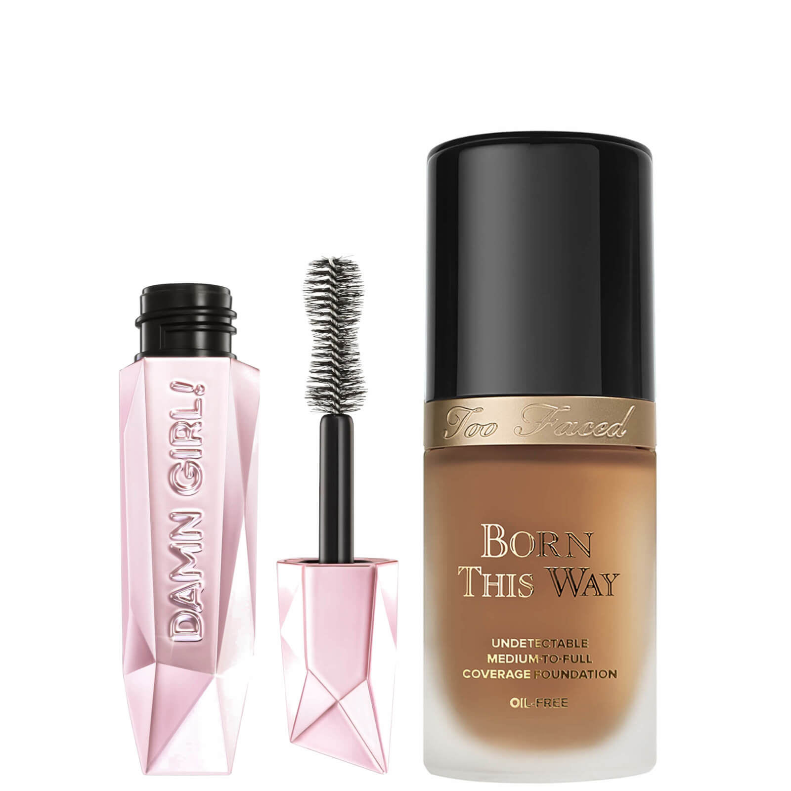 Too Faced Born This Way Foundation and Damn Girl! Mascara Bundle (Various Shades) - Mocha