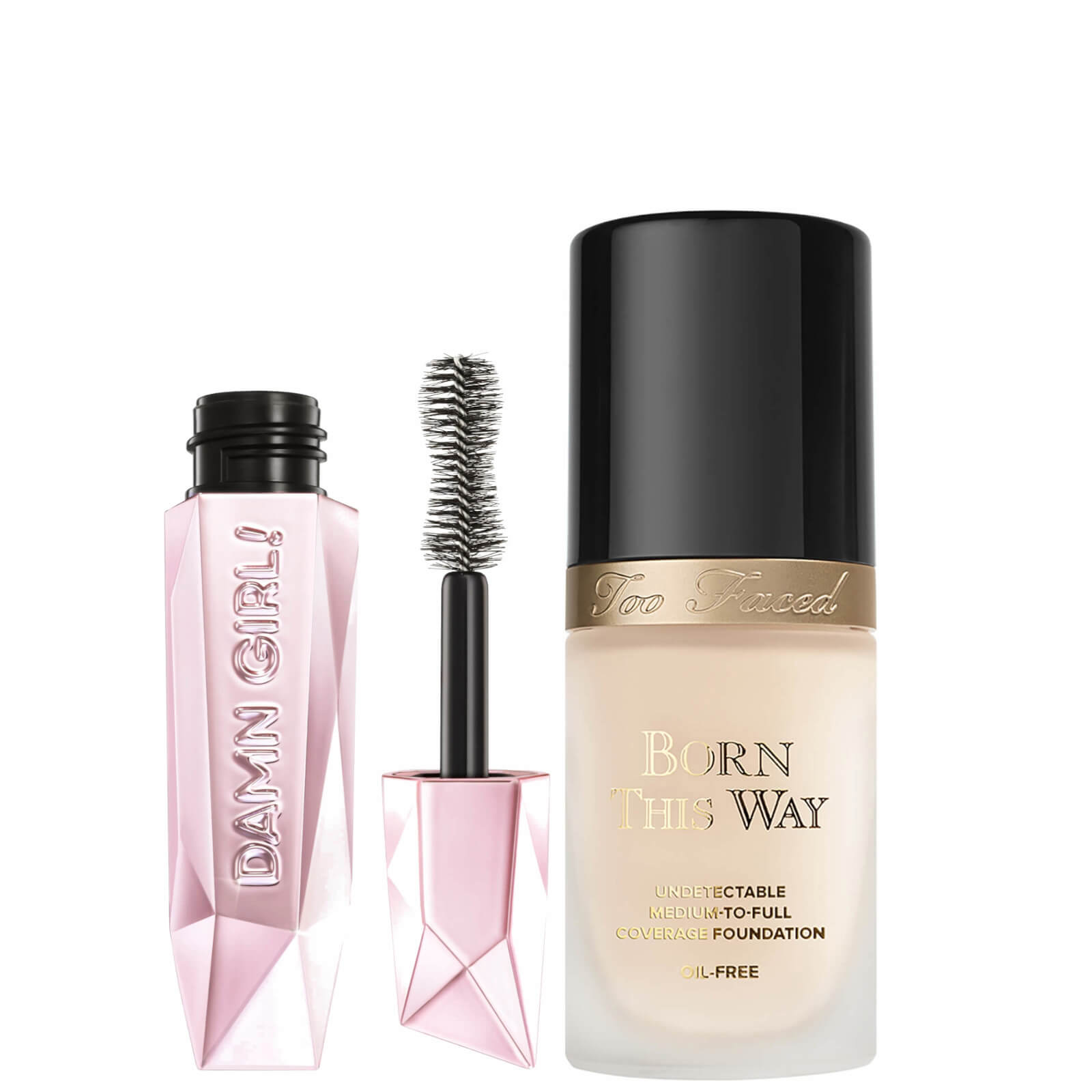 Too Faced Born This Way Foundation and Damn Girl! Mascara Bundle (Various Shades) - Swan