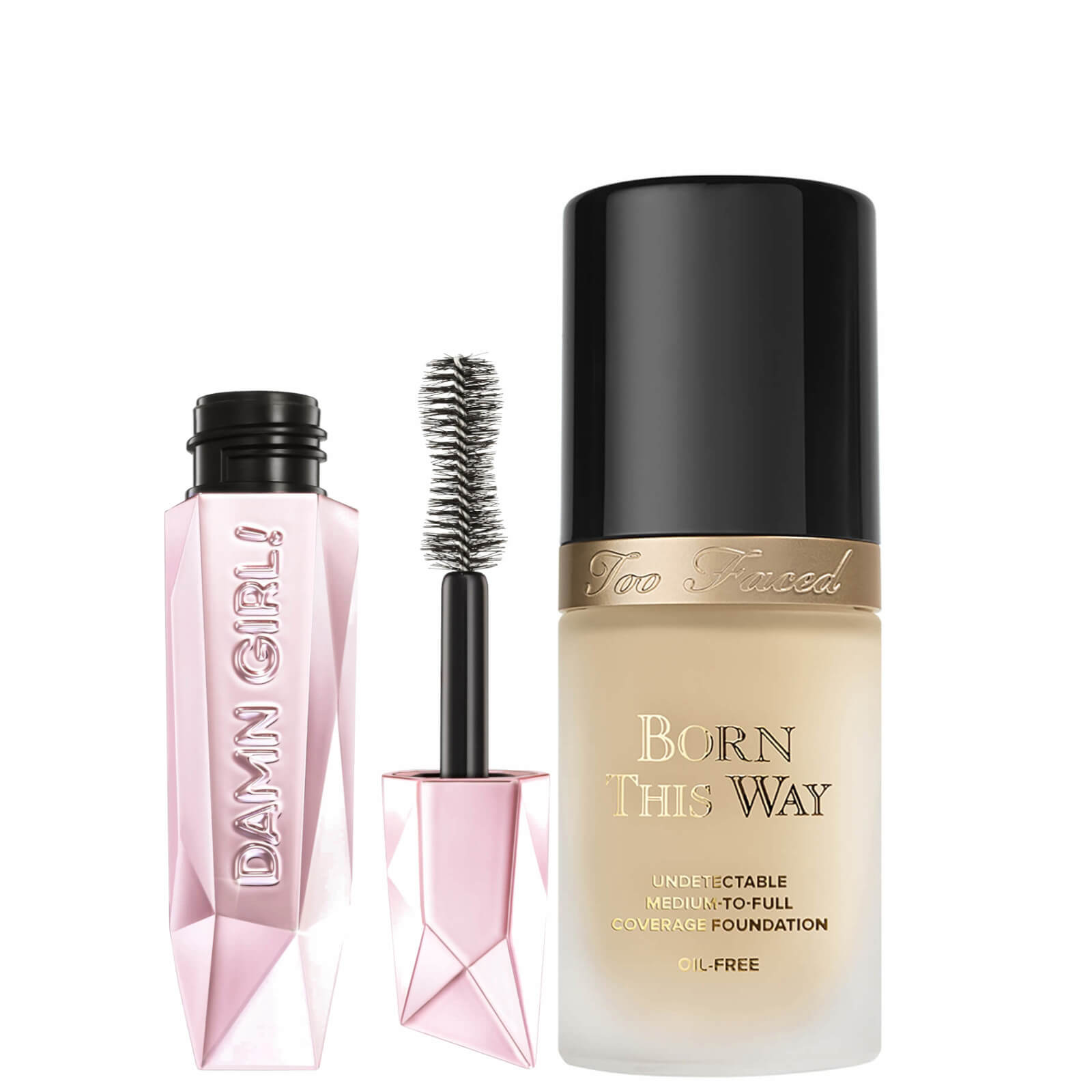 Too Faced Born This Way Foundation and Damn Girl! Mascara Bundle (Various Shades) - Almond