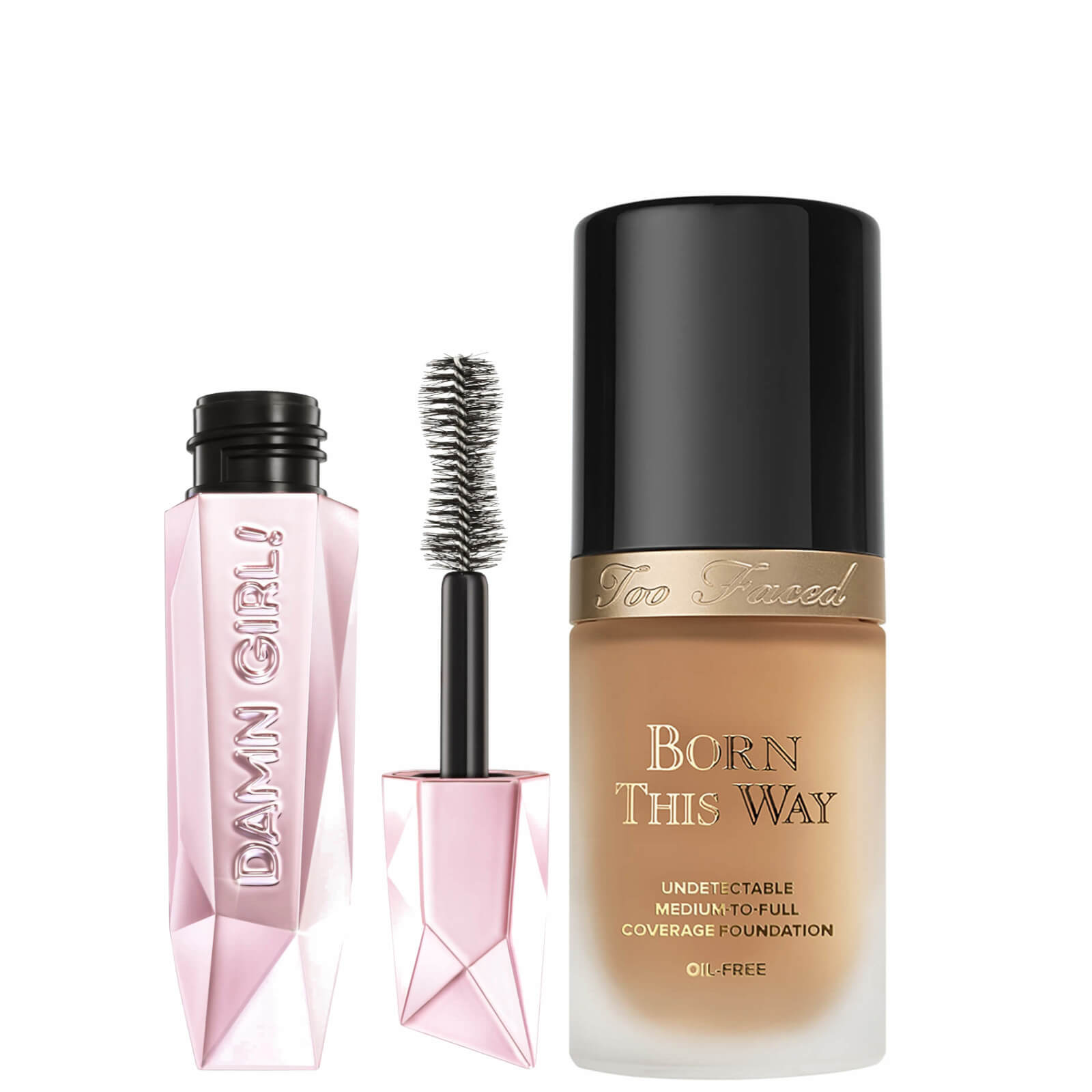 Too Faced Born This Way Foundation and Damn Girl! Mascara Bundle (Various Shades) - Warm Sand