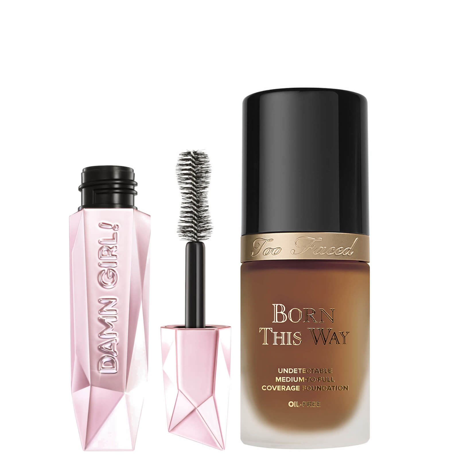 Too Faced Born This Way Foundation and Damn Girl! Mascara Bundle (Various Shades) - Hazelnut