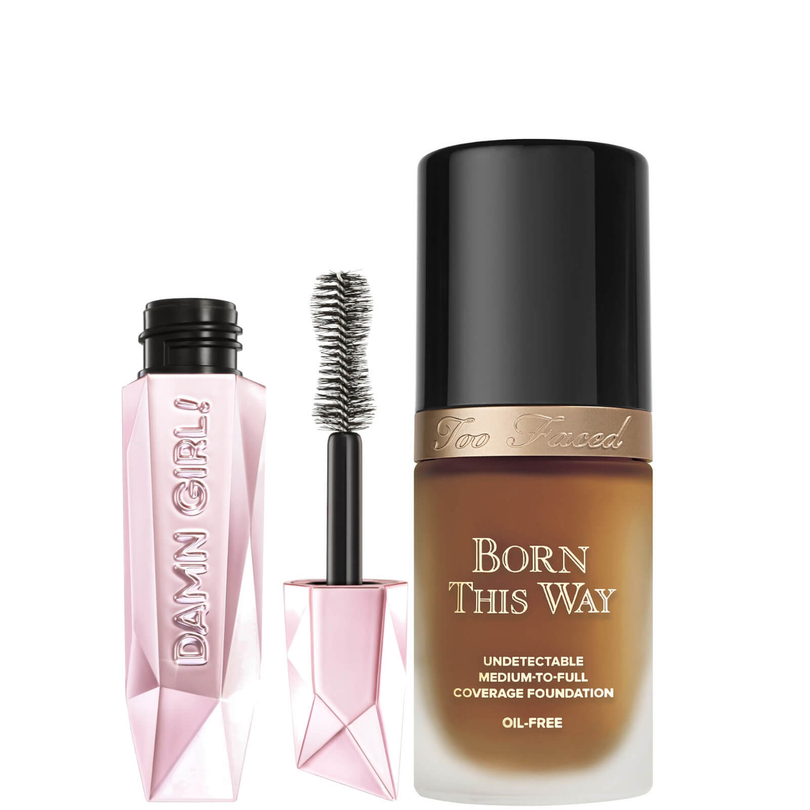Too Faced Born This Way Foundation and Damn Girl! Mascara Bundle (Various Shades) - Chai