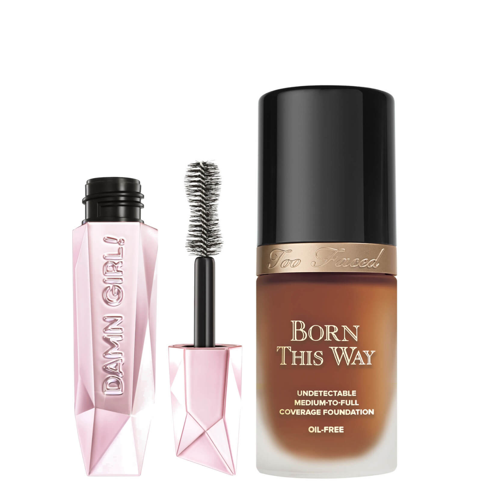 Too Faced Born This Way Foundation and Damn Girl! Mascara Bundle (Various Shades) - Spiced Rum