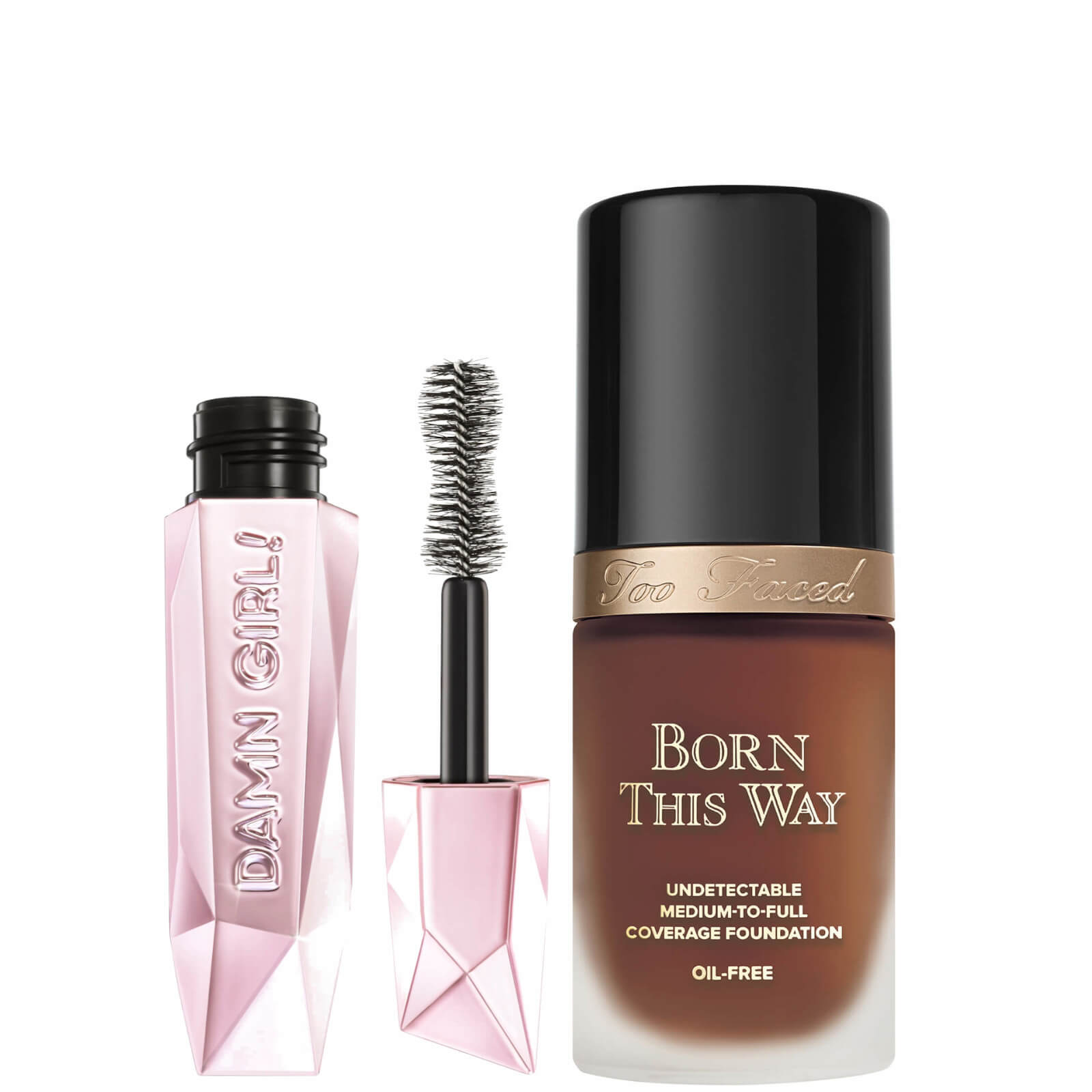 Too Faced Born This Way Foundation and Damn Girl! Mascara Bundle (Various Shades) - Sable