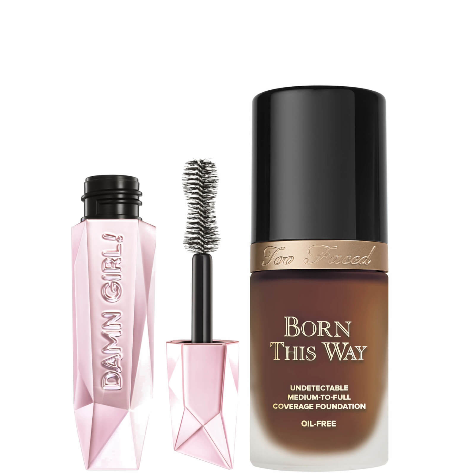 Too Faced Born This Way Foundation and Damn Girl! Mascara Bundle (Various Shades) - Truffle