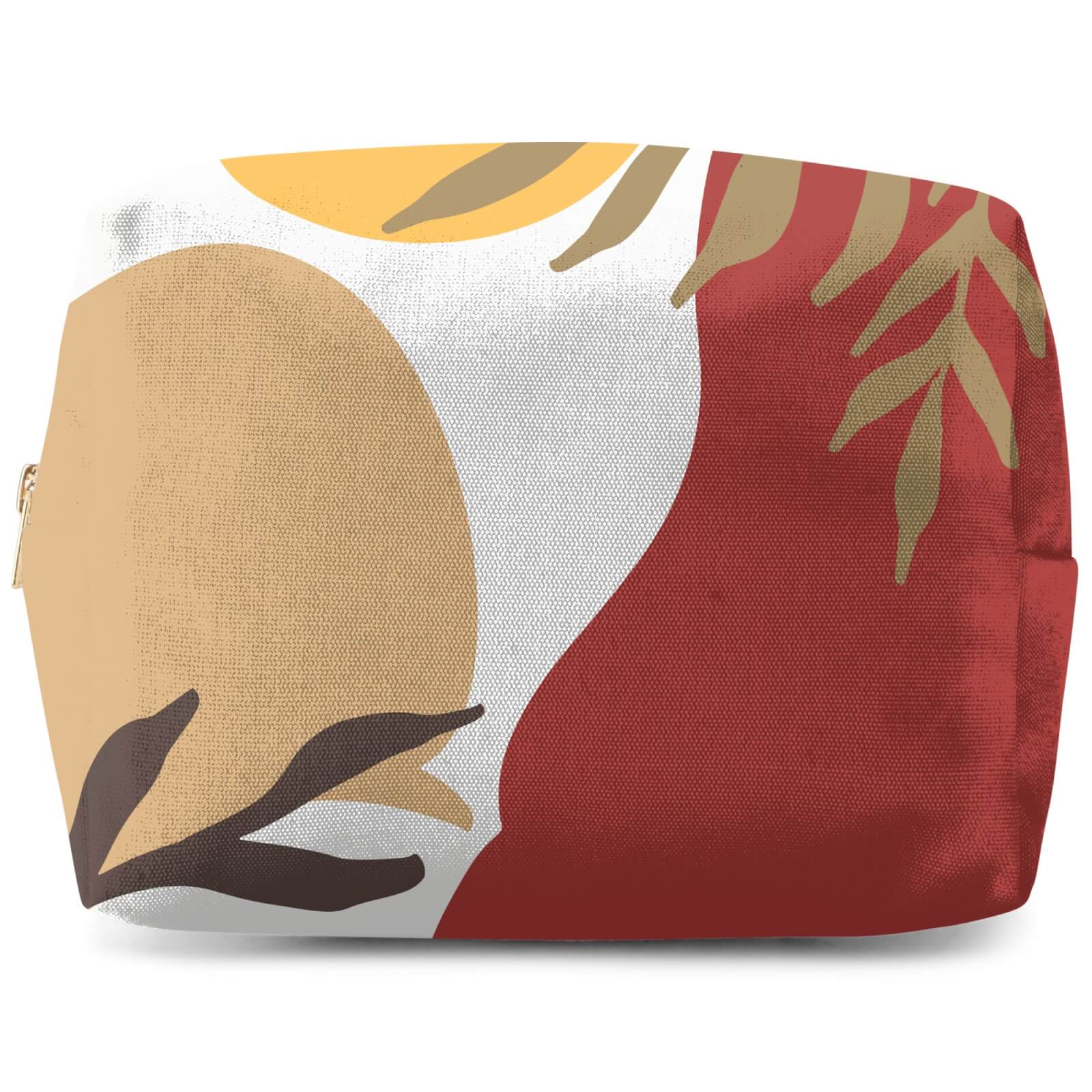 Hot Tone Abstract Leaves Wash Bag