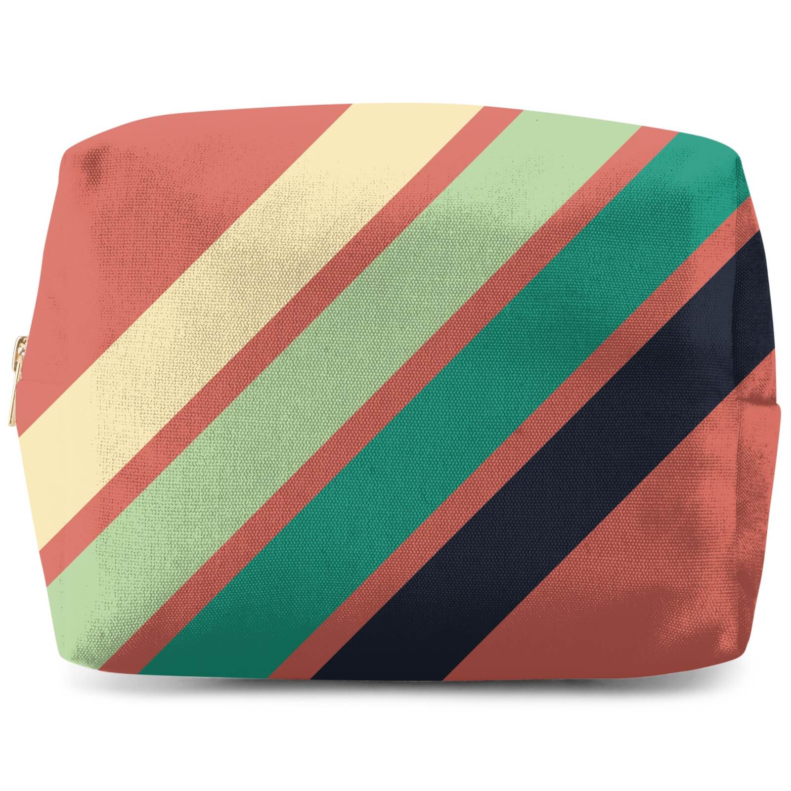 Green Retro Stripe Wash Bag