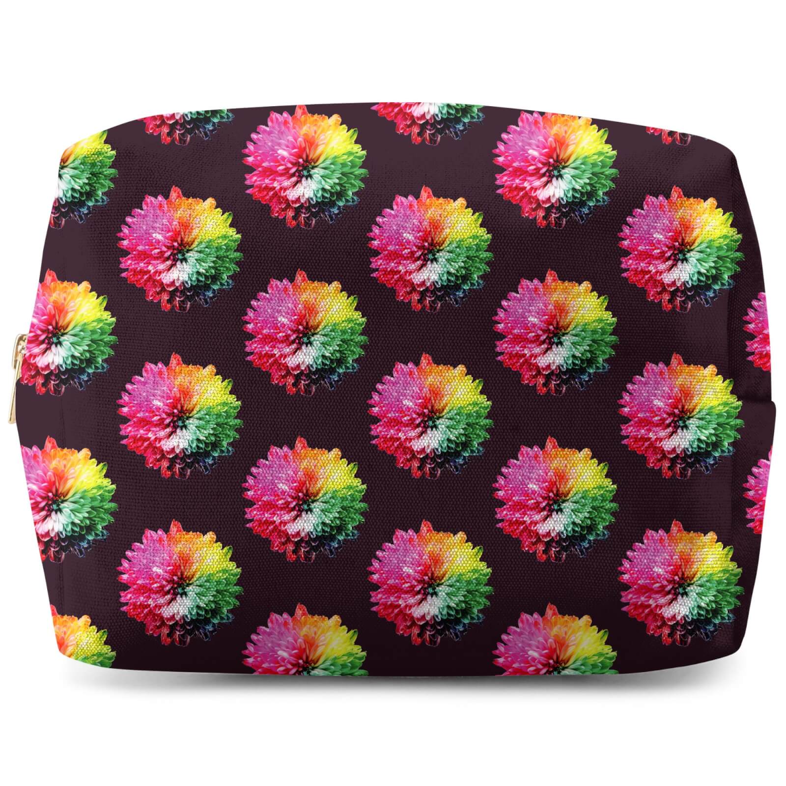 Fluro Flower Pattern Dark Wash Bag