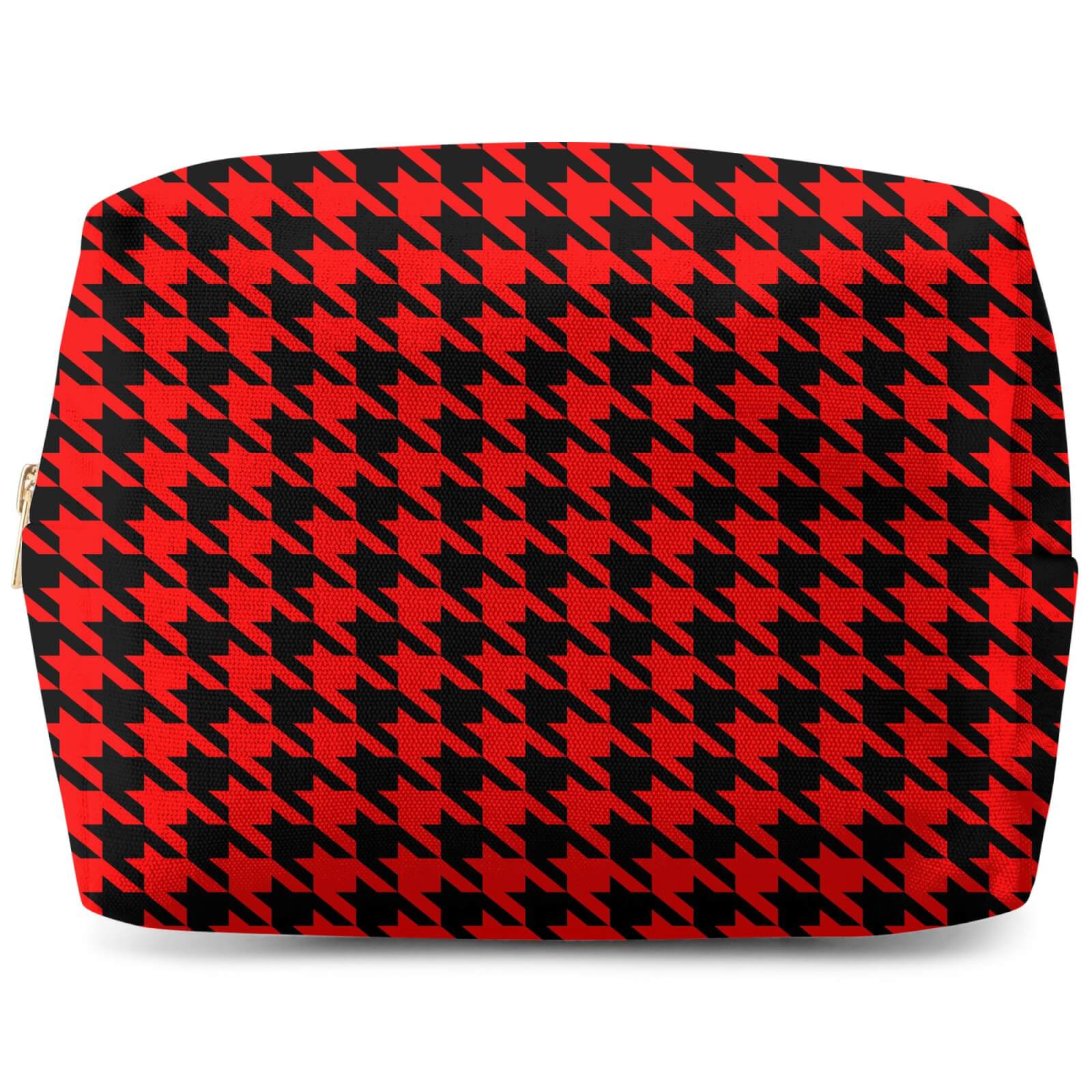 Red Dogtooth Wash Bag