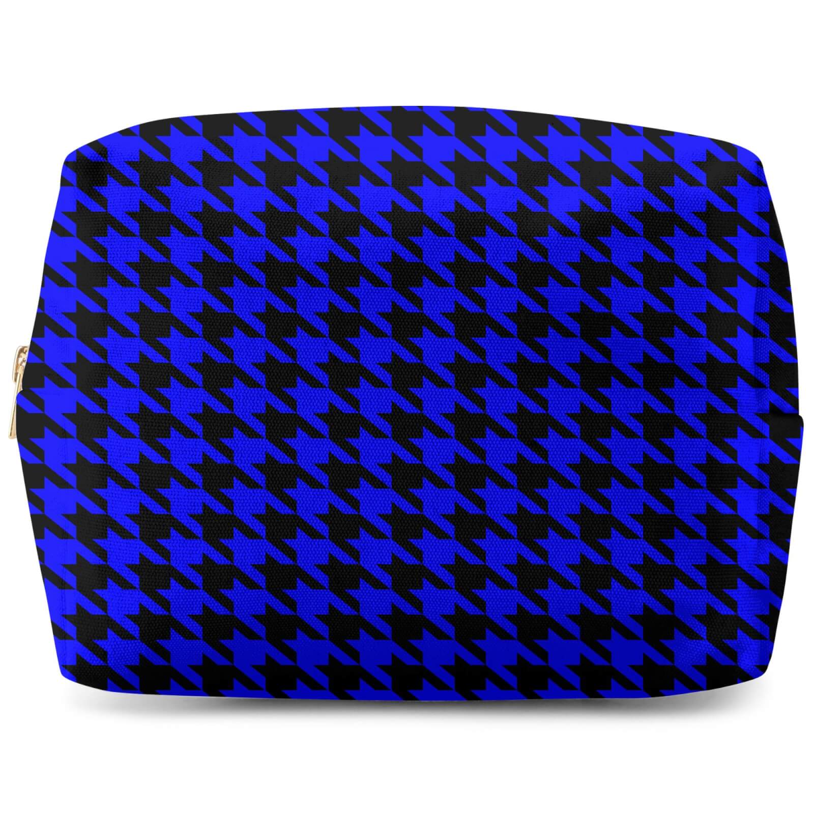 Blue Dogtooth Wash Bag