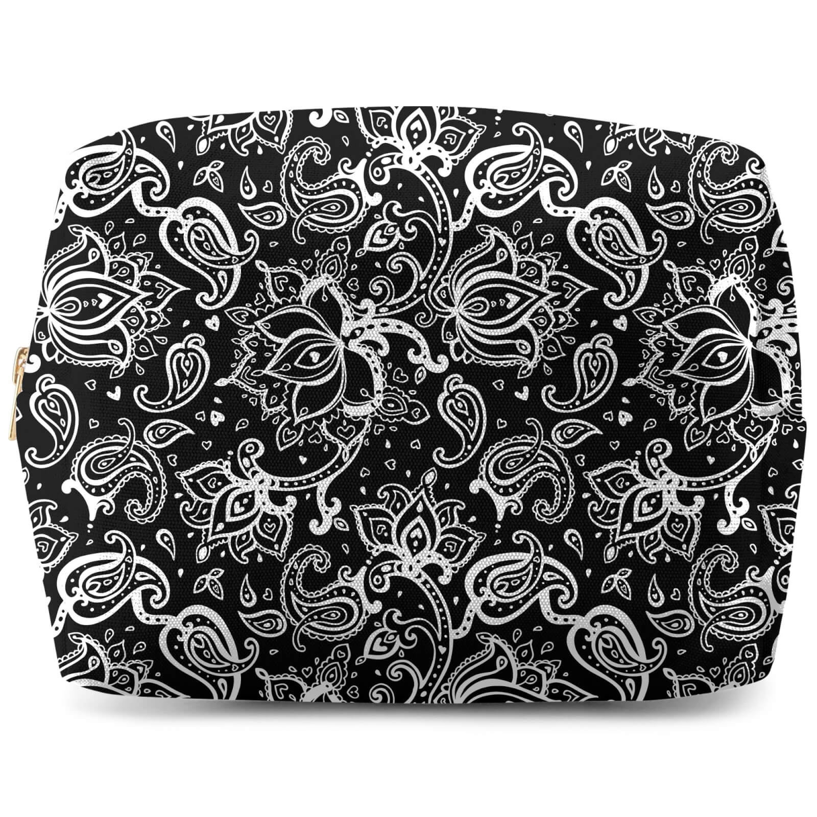 Monochrome Floral Paisley Wash Bag
