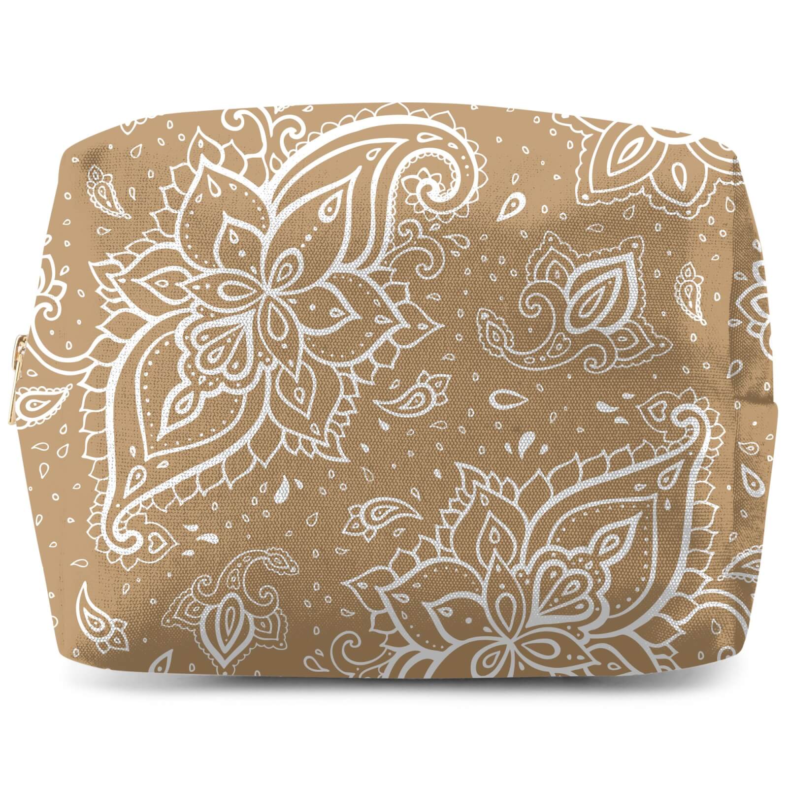 Dark Beige Paisley Wash Bag