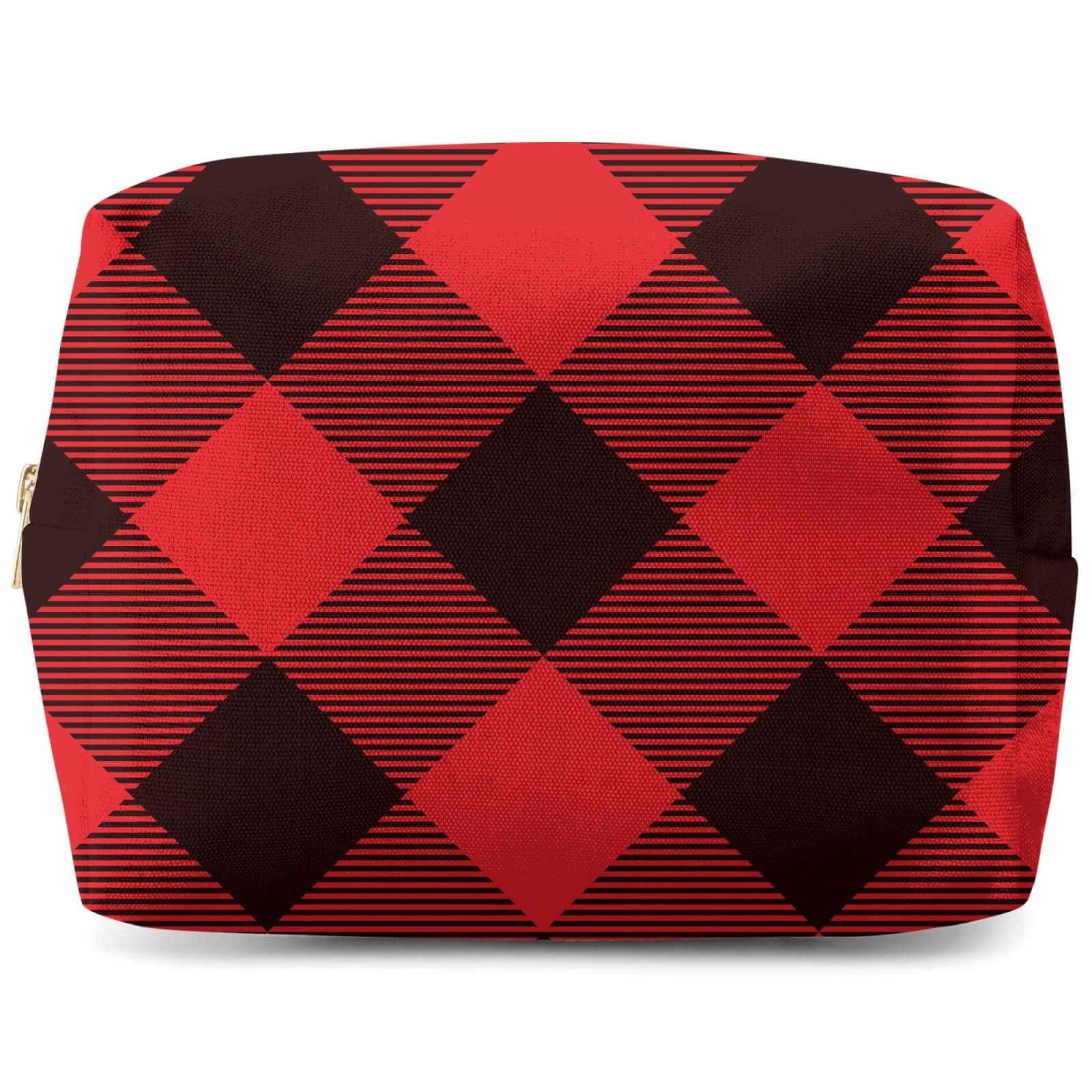 Red & Black Cross Tartan Wash Bag