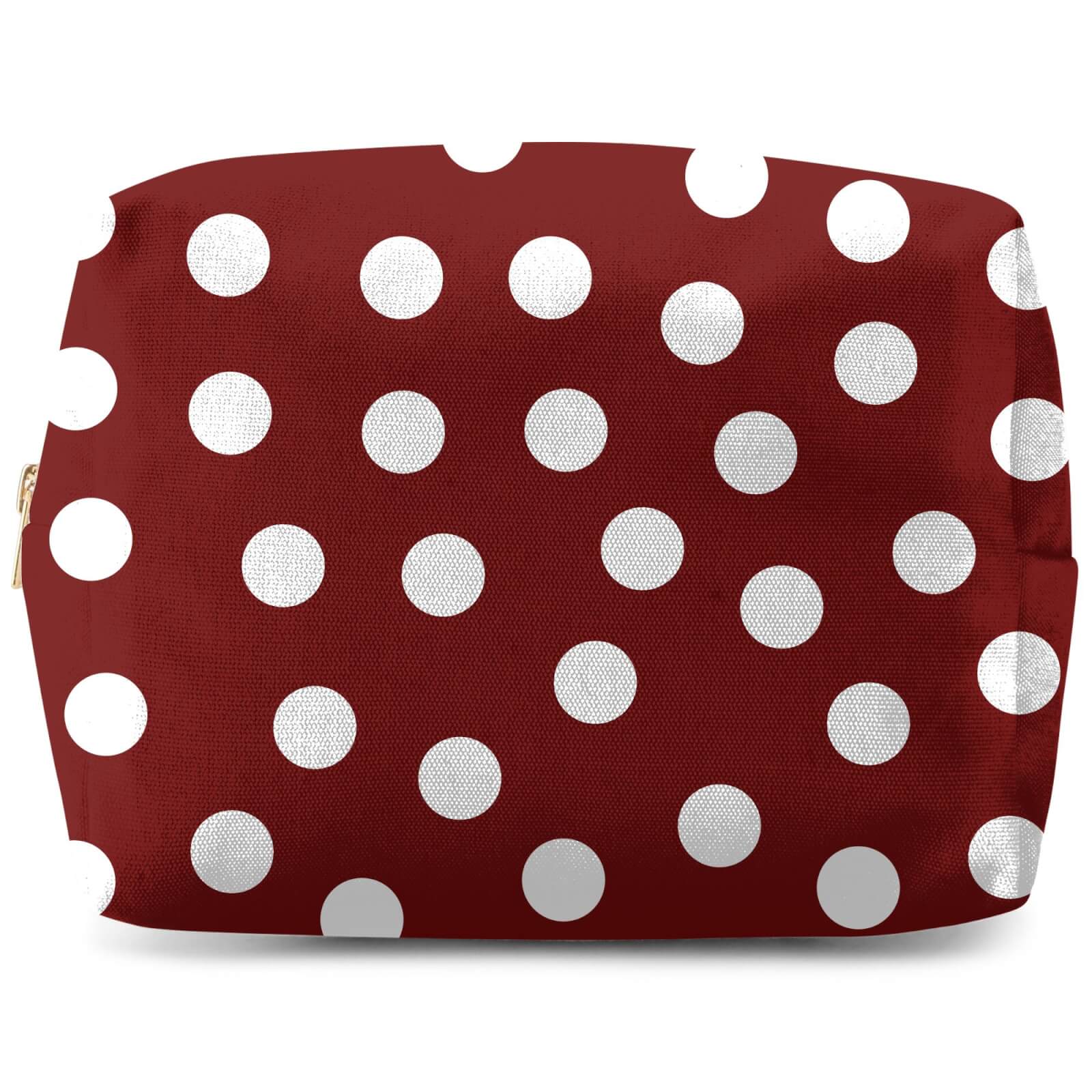 Burgundy Polka Dots Wash Bag