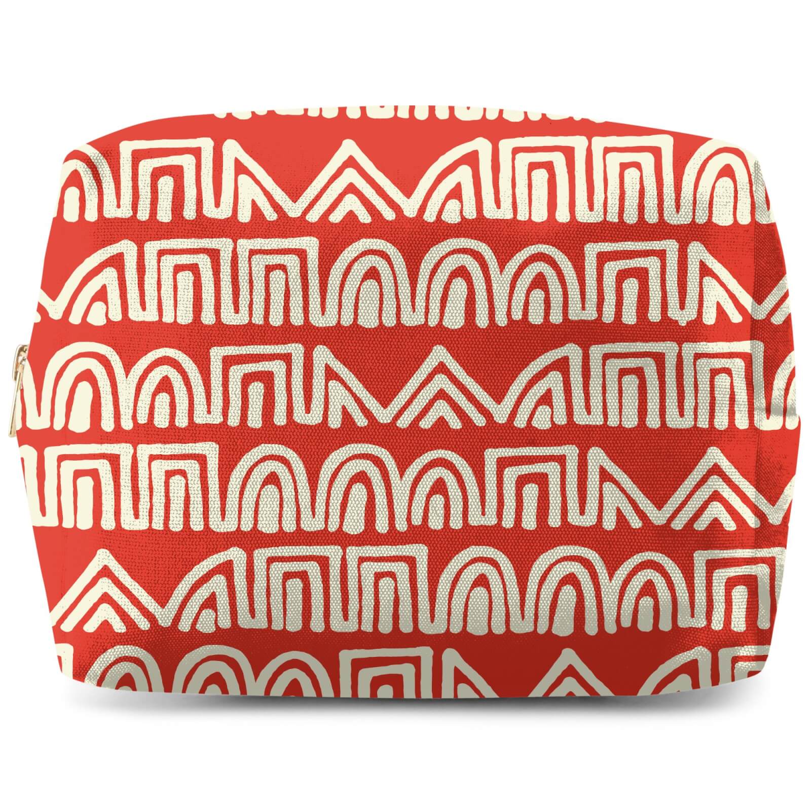Abstract Tribal Circles And Squares Pattern Wash Bag
