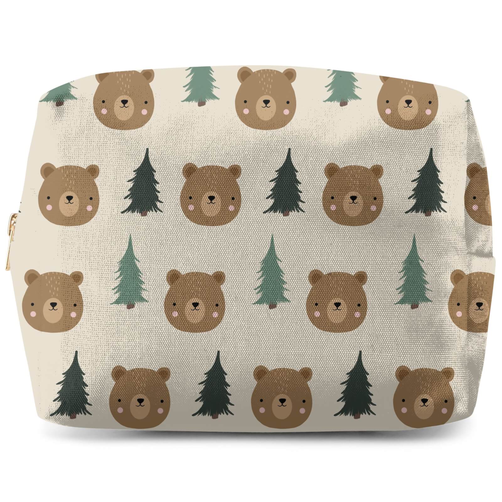Bear And Forest Pattern Wash Bag