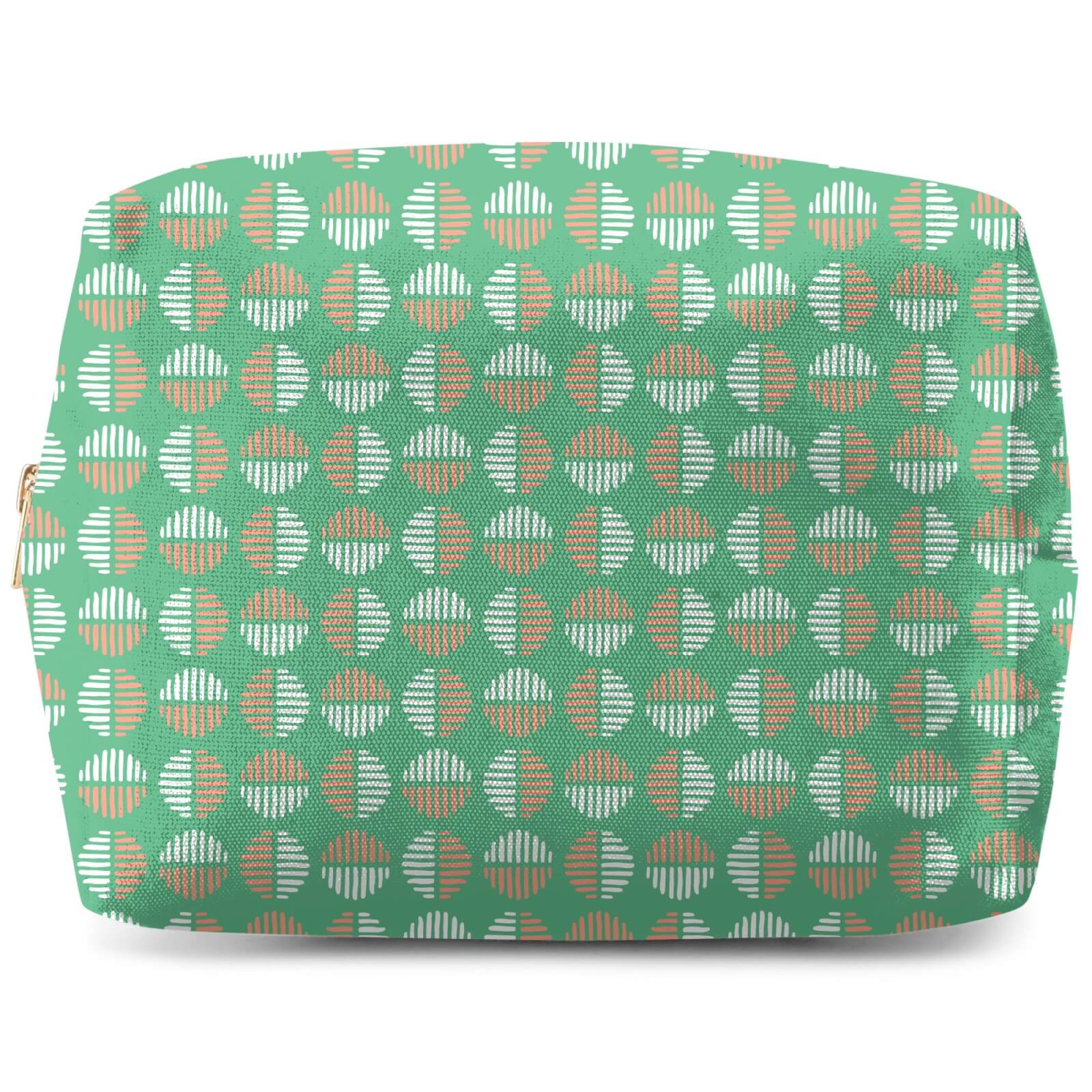 Retro Green Circles Wash Bag