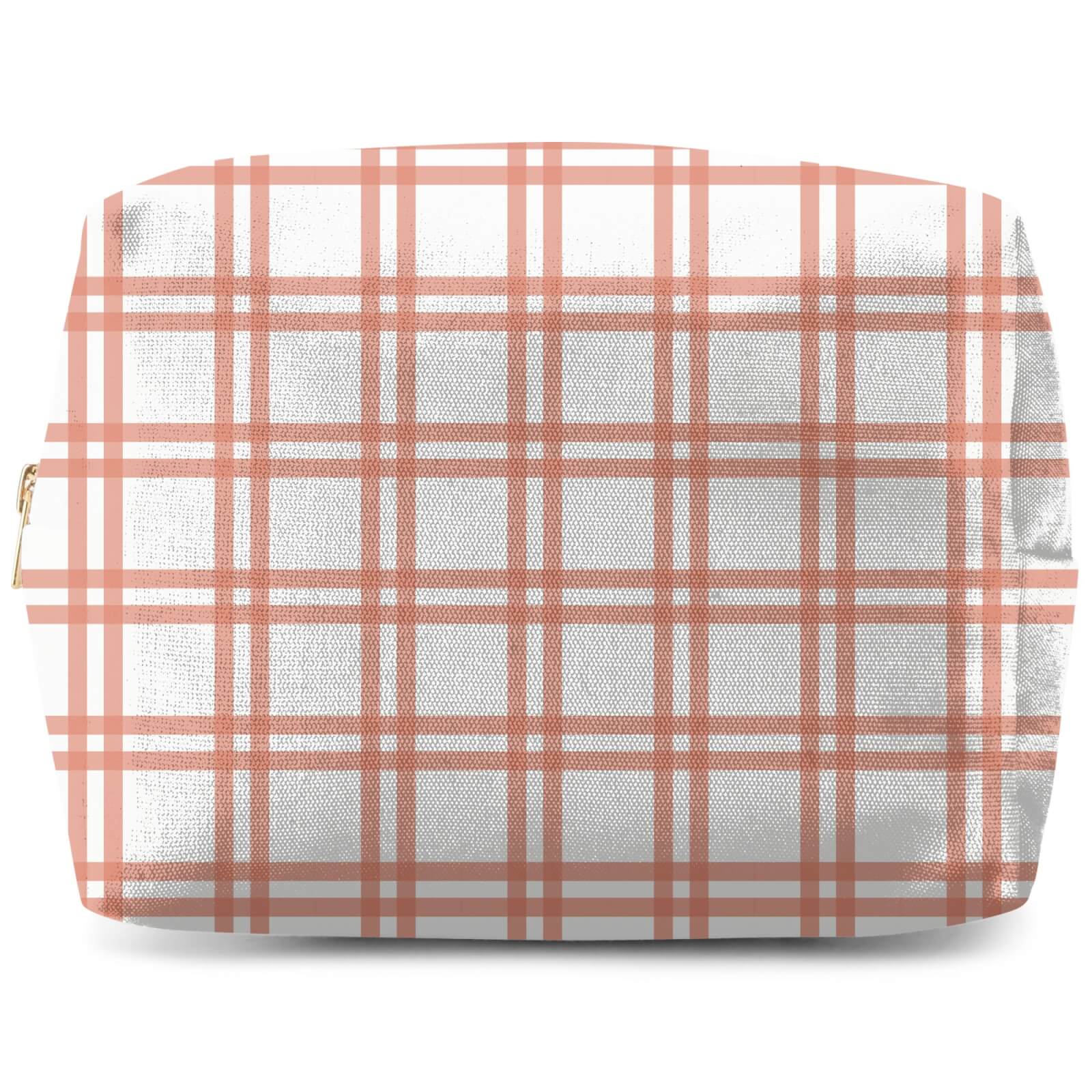 Peach Tartan Wash Bag