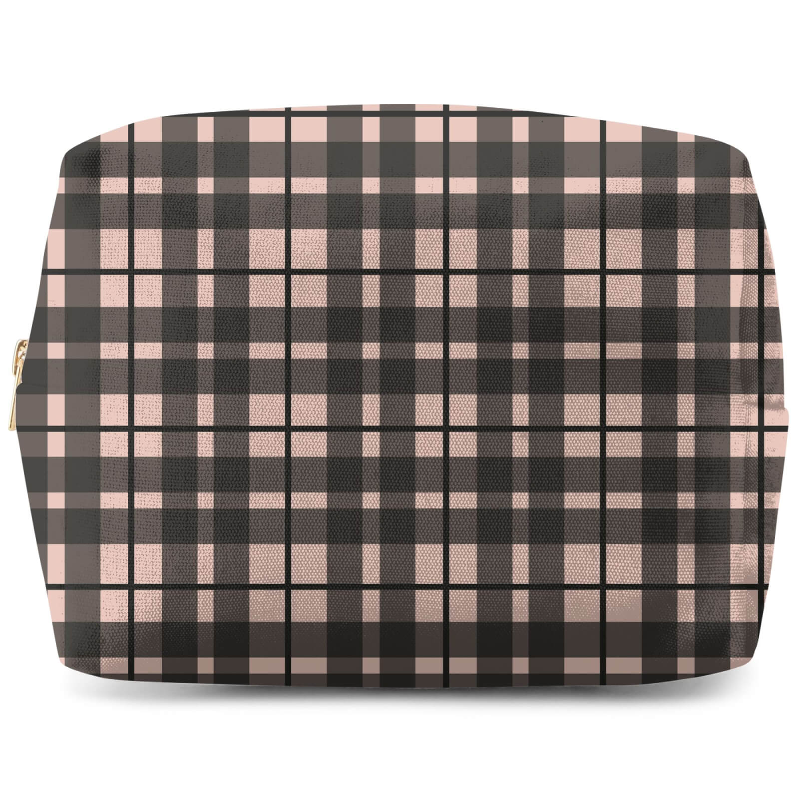 Tartan Peach And Black Wash Bag