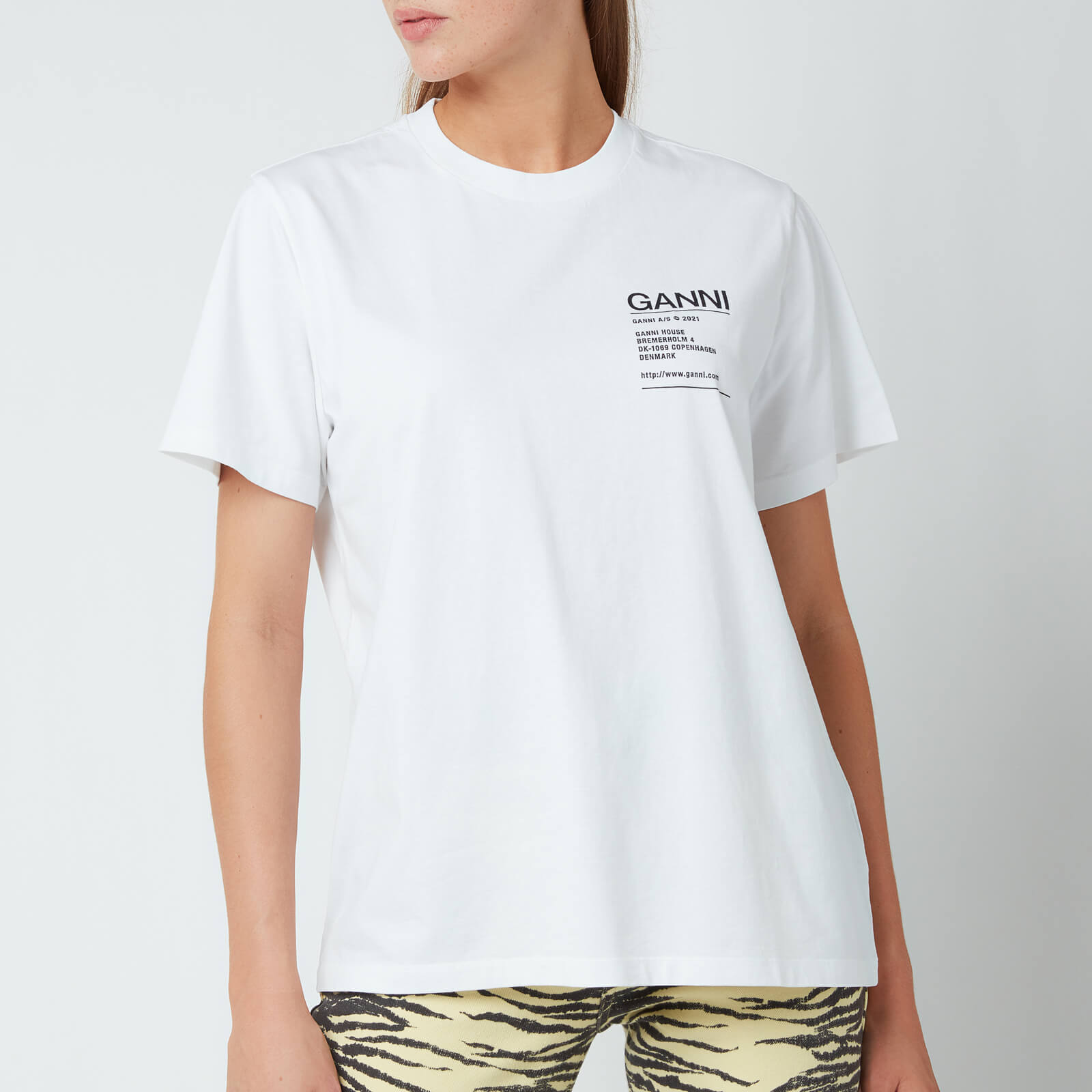 Ganni Women's Basic Cotton Jersey T-Shirt - White - XS