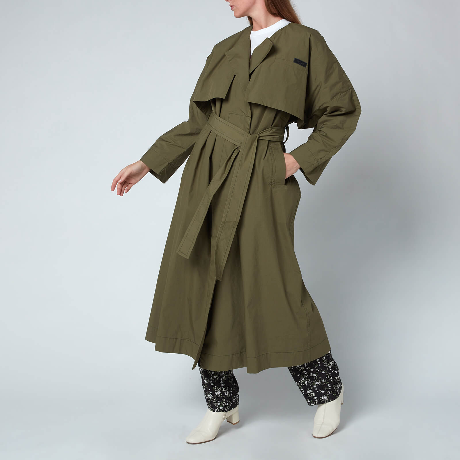 Ganni Women's Stretch Canvas Trench Coat - Kalamata - EU36/UK8
