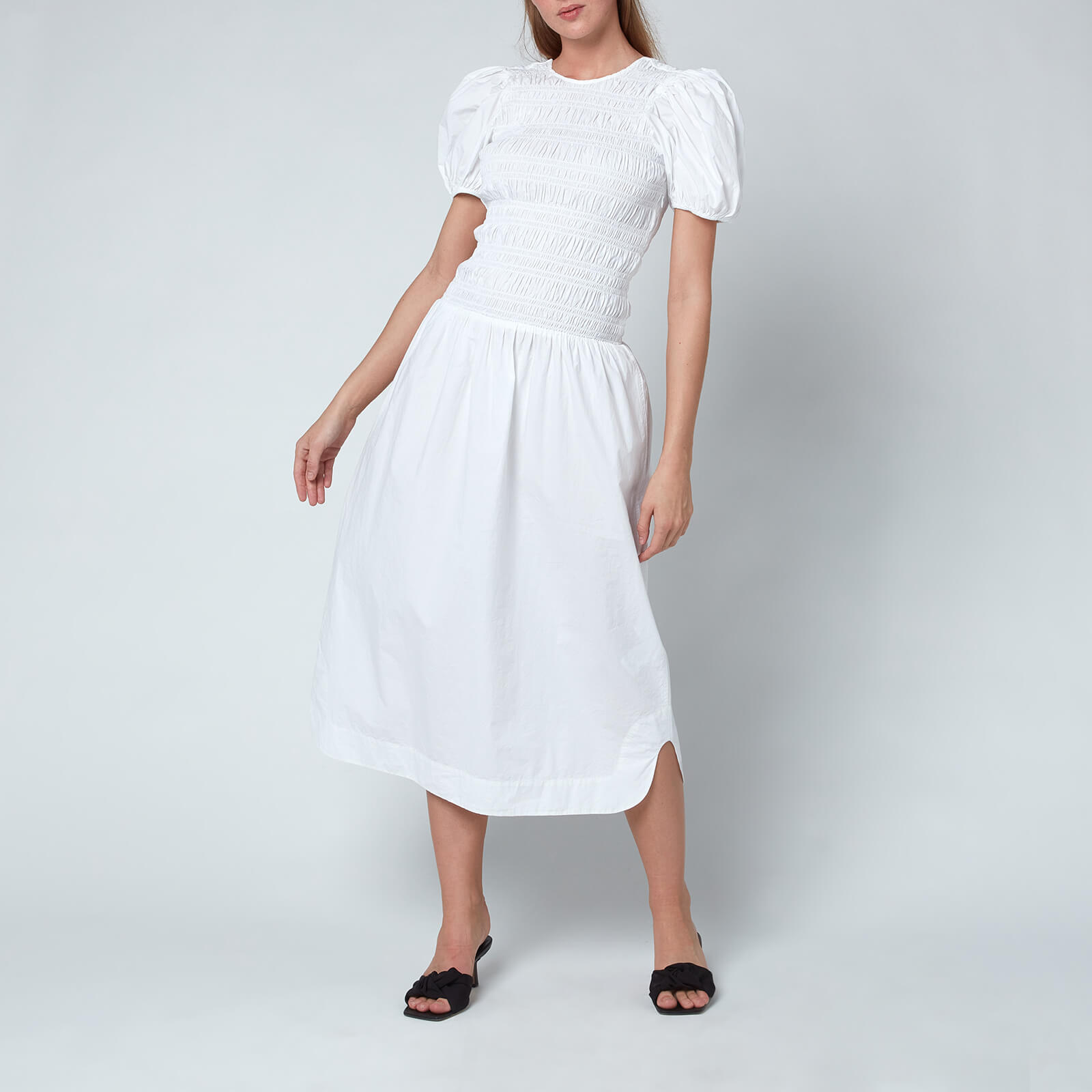 Ganni Women's Cotton Poplin Dress - Bright White - EU40/UK12