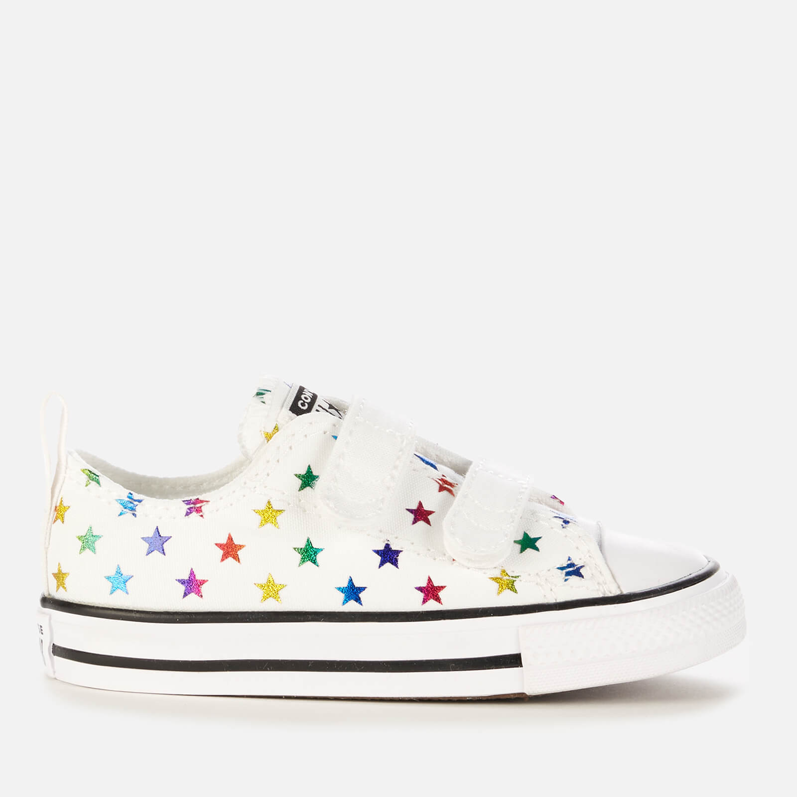 Converse Toddlers' Chuck Taylor All Star Velcro Archive Foil Star Print Ox Trainers - Foil Star - UK 6 Toddler
