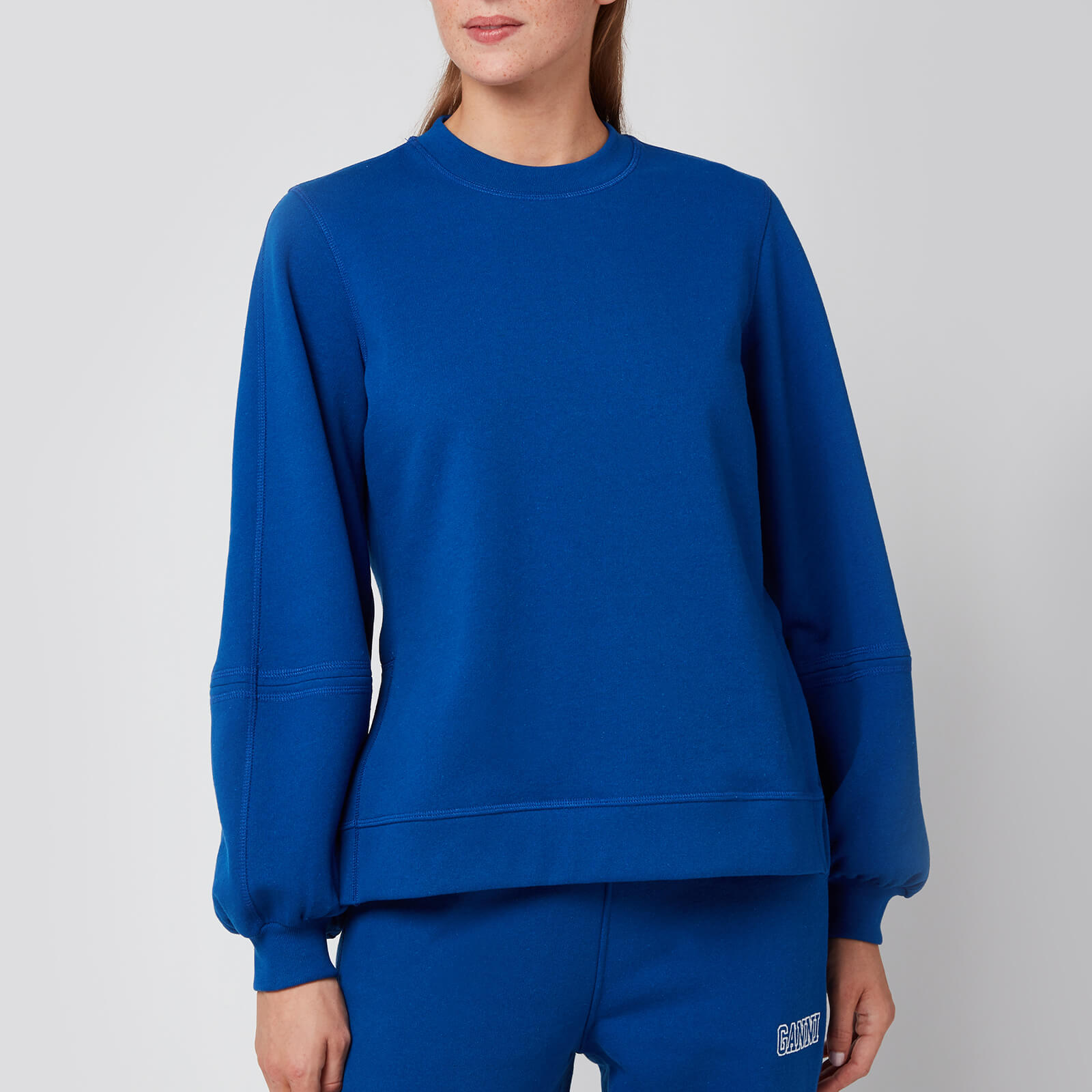 Ganni Women's Puff Sleeve Sweatshirt - Daphine - XS
