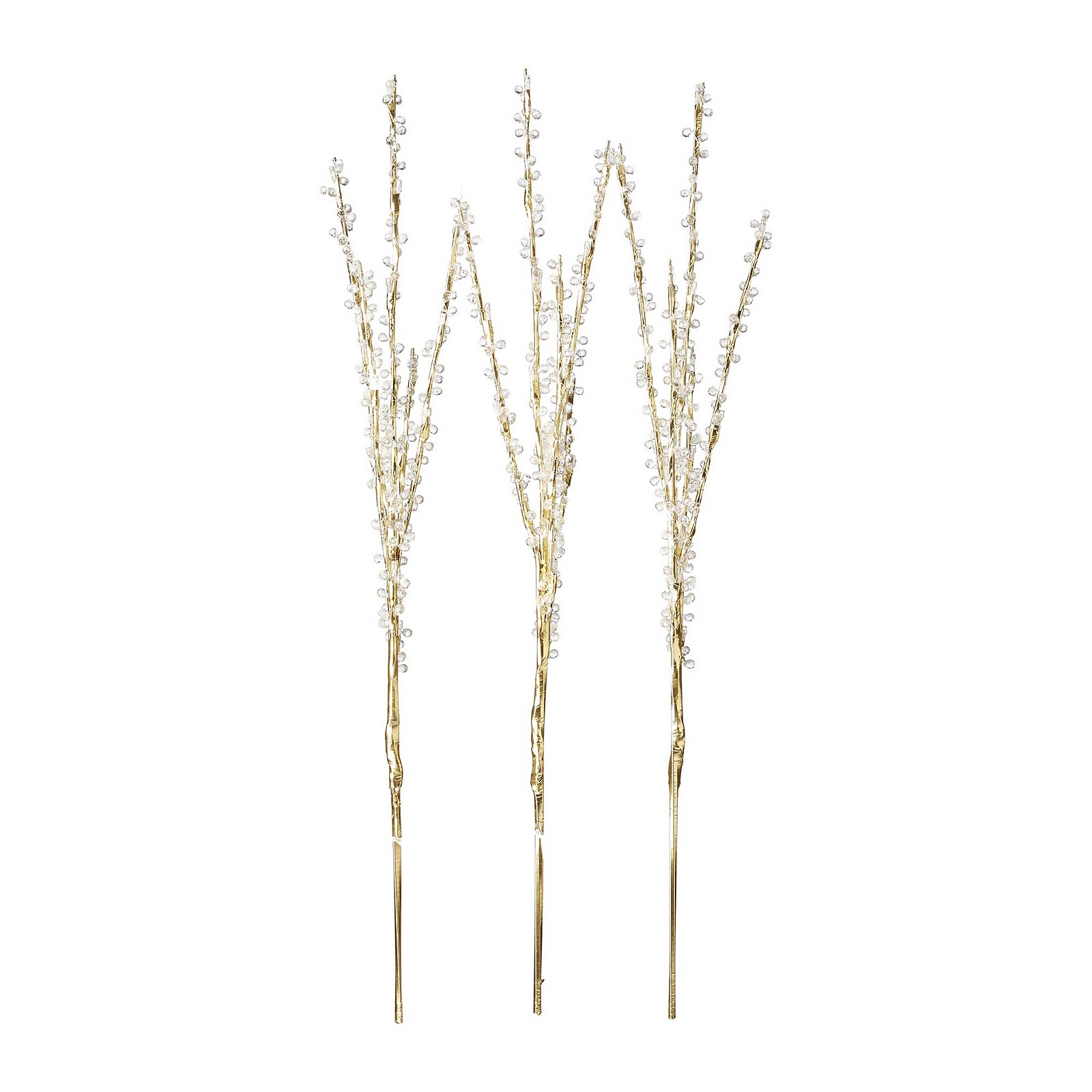 Photo of Gold Crystal Branch Christmas Lights - Set Of 3 -battery Operated-