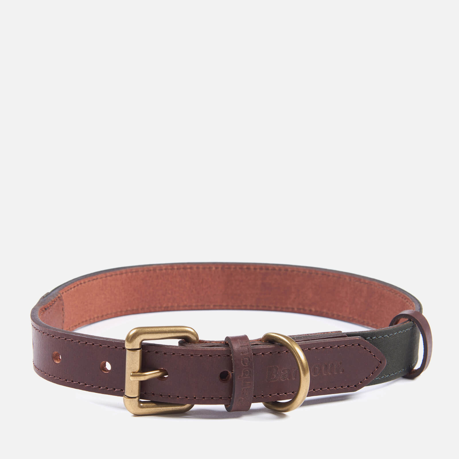 Barbour Wax/Leather Dog Collar - Olive - S