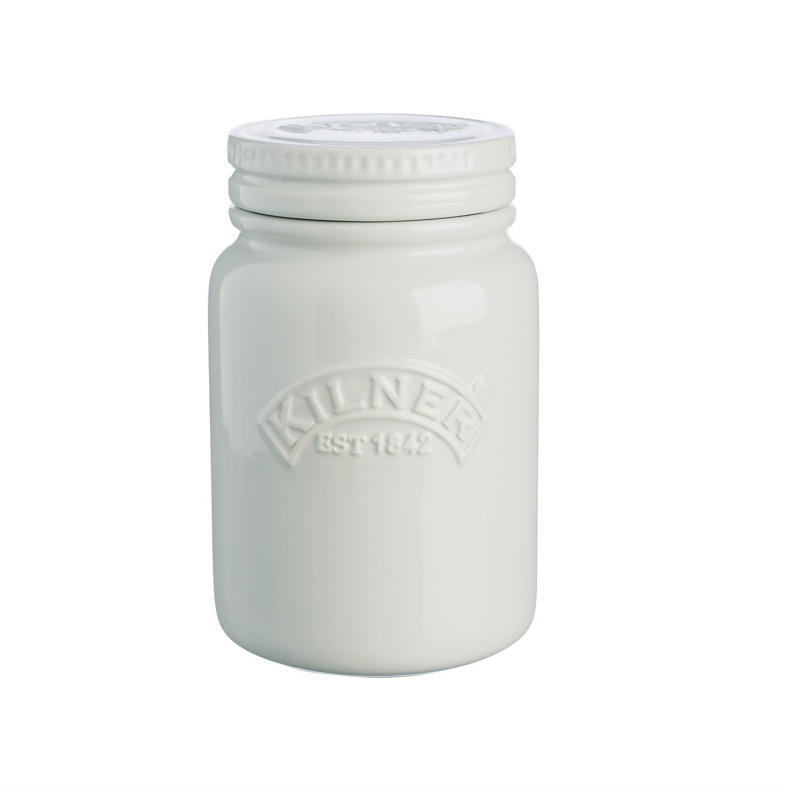 Photo of Kilner Ceramic Push Top Moon Grey Jar 0.6lt