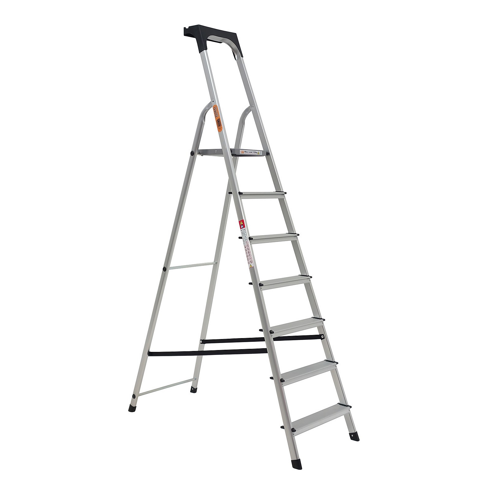 Photo of Rhino Lightweight Aluminium Step Ladder With Tool Tray - 7 Tread
