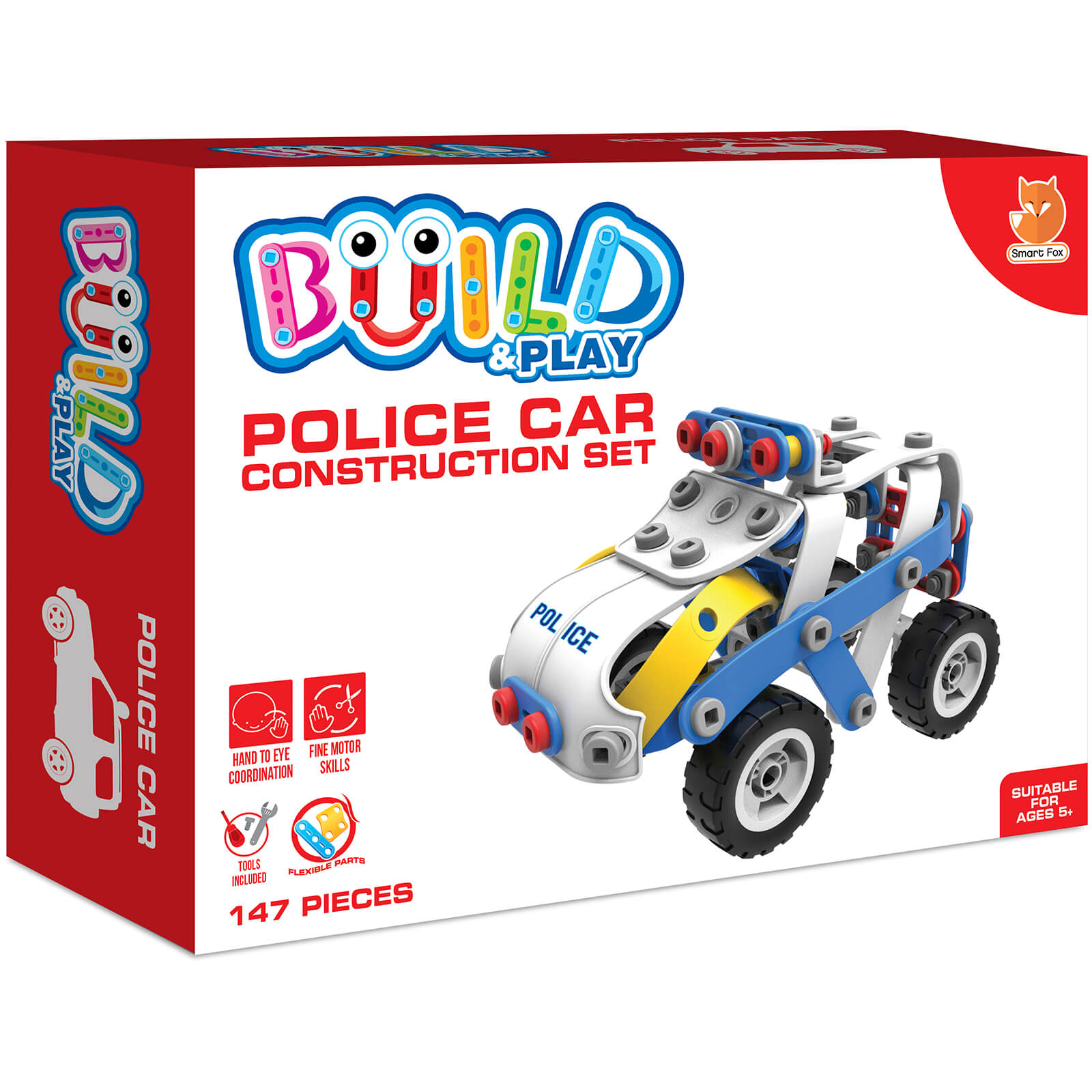 Photos - Construction Toy Build & Play Kids Police Car Construction Set Toy FOX095.UK.CS
