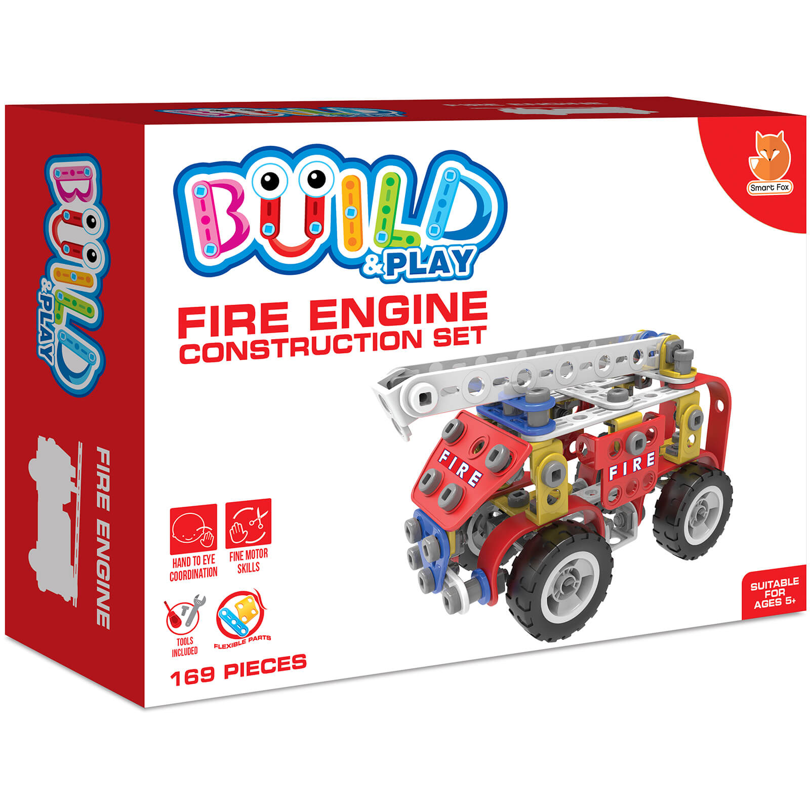 Build & Play Kids Fire Engine Construction Set Toy