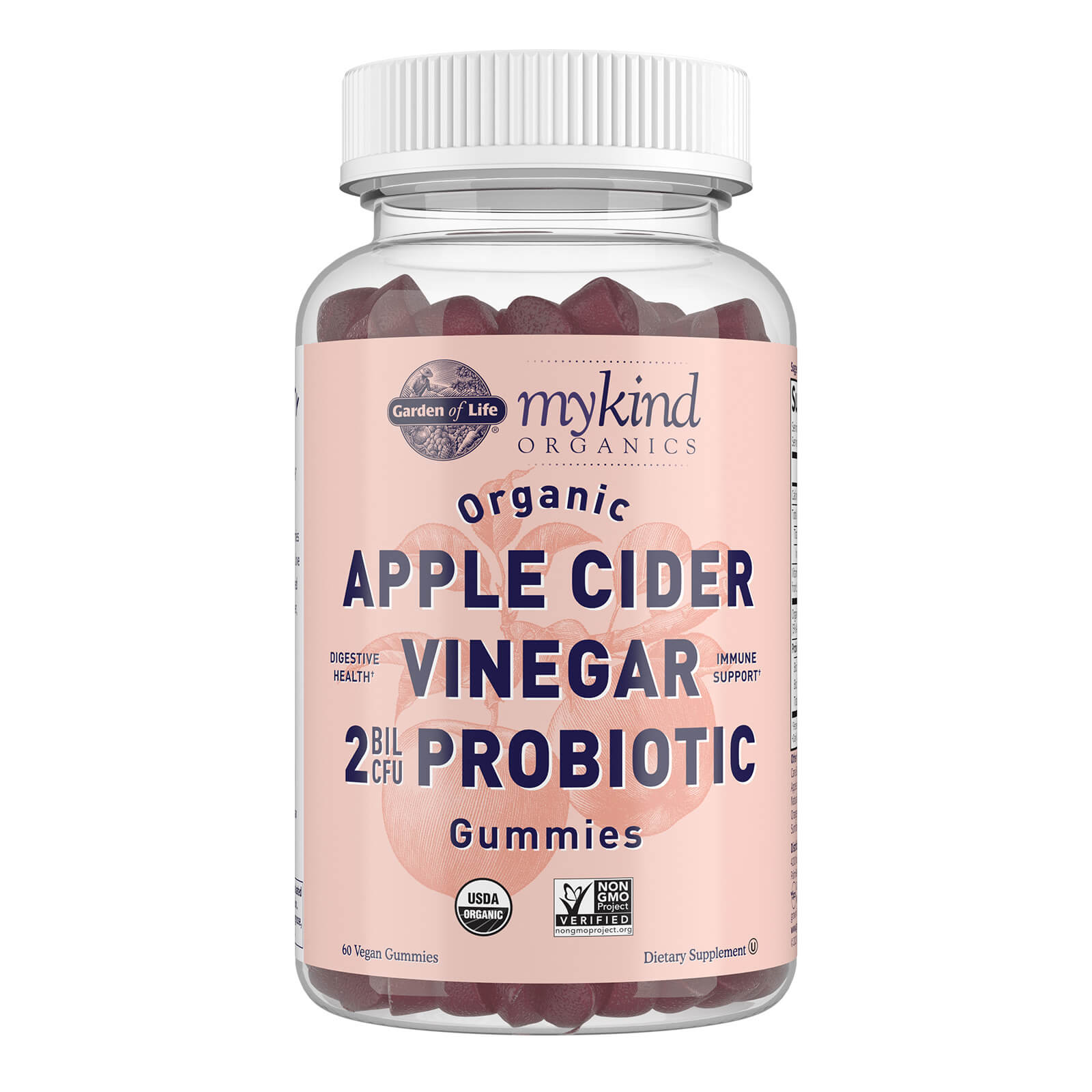 Mykind Organics Apple Cider Vinegar 2 Billions CFU Microbiomes 60ct Gummy