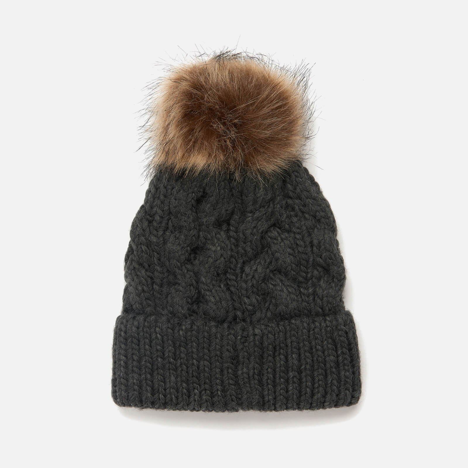 Image of Barbour Women's Penshaw Cable Knit Beanie - Charcoal