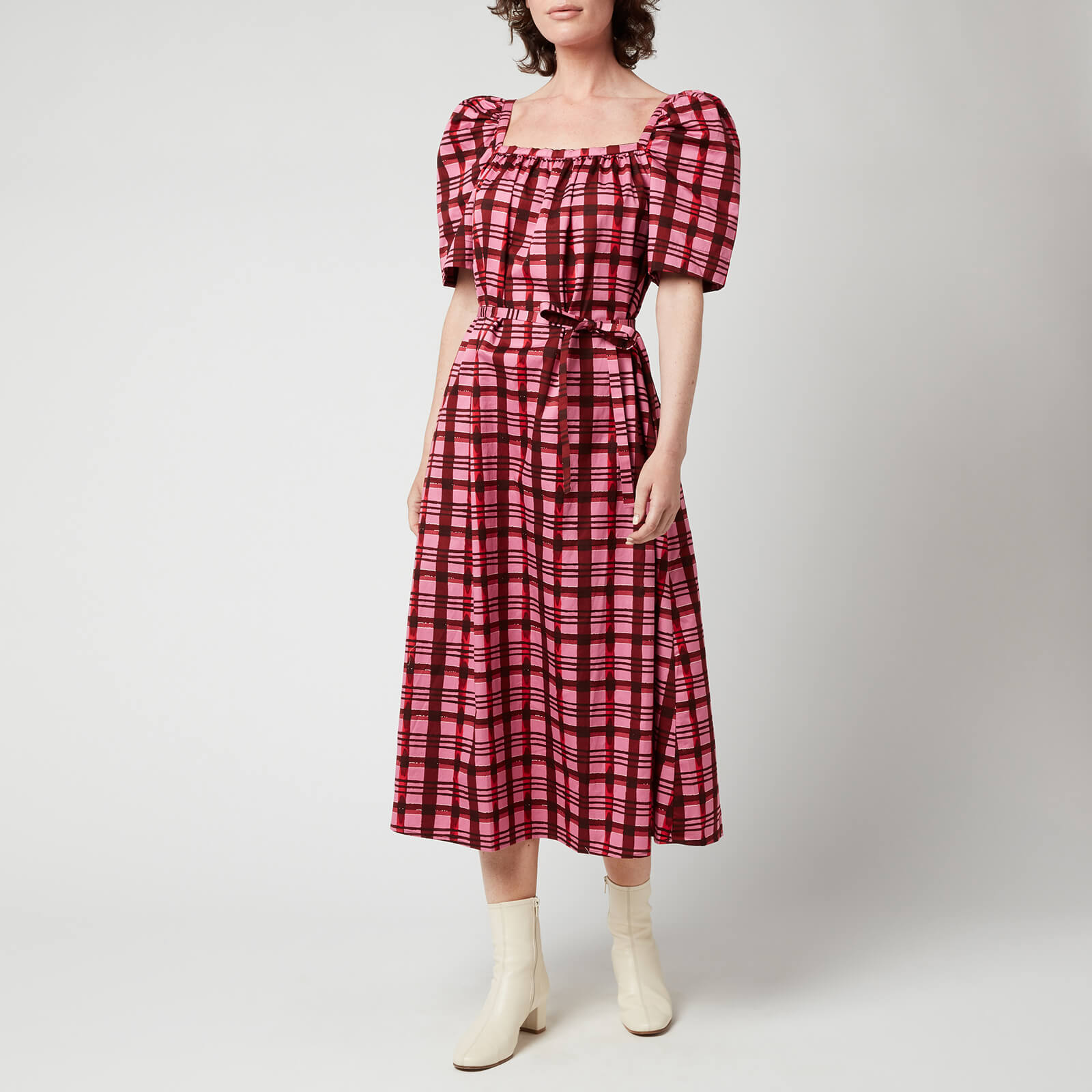 Baum Und Pferdgarten Women's Aiko Dress - Pink Plaid - EU 34/UK 6