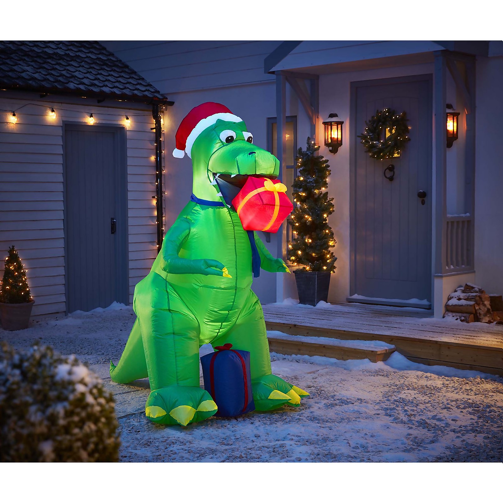 Photo of 6ft Dinosaur With Gift Christmas Inflatable