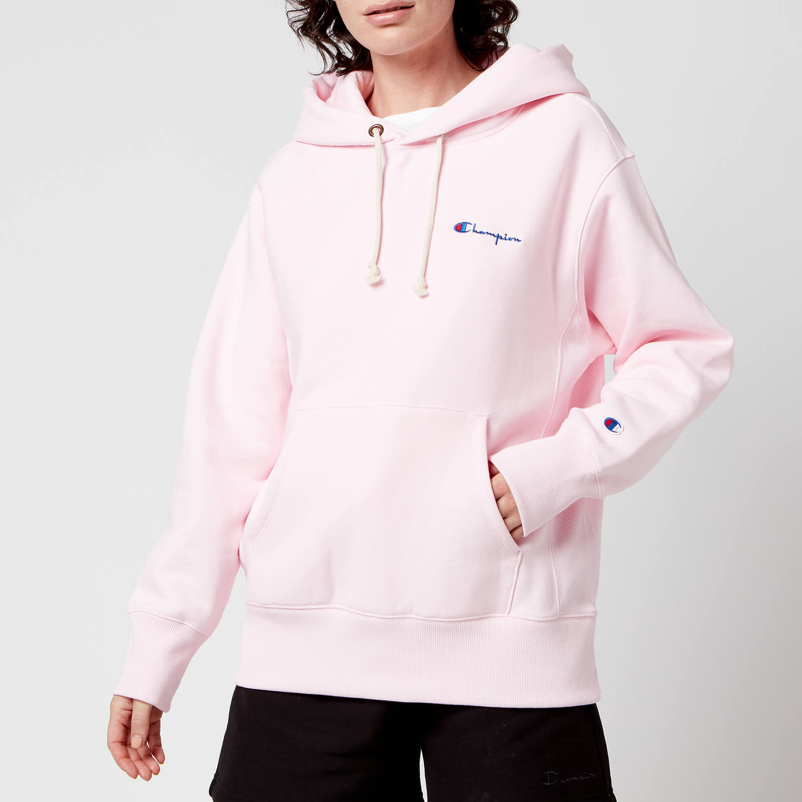Champion Women's Small Script Hooded Sweatshirt - Light Pink - XS