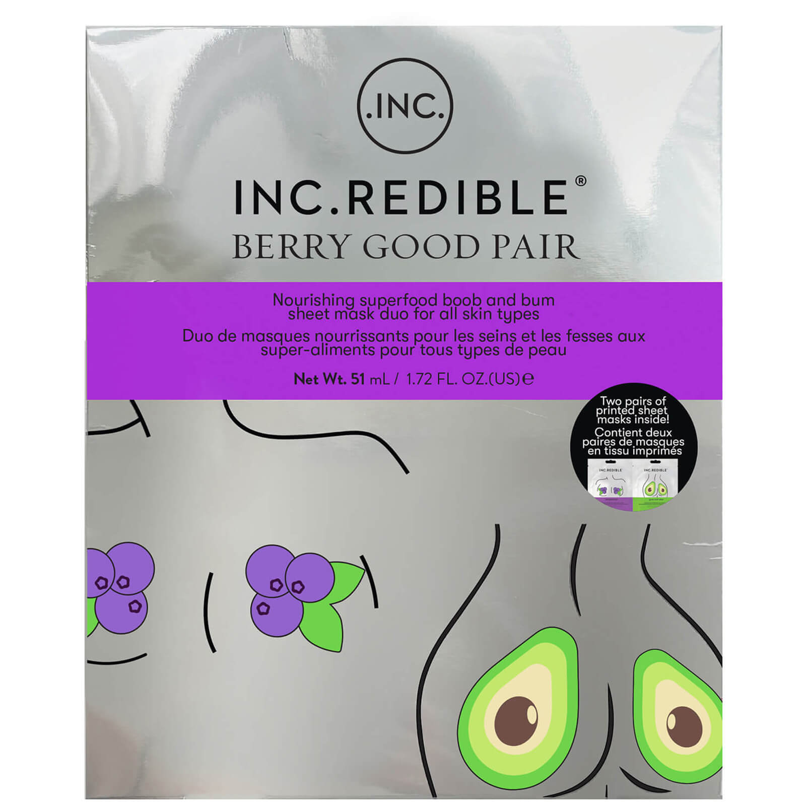 

INC.redible Berry Good Pair Bum and Boob Mask Duo