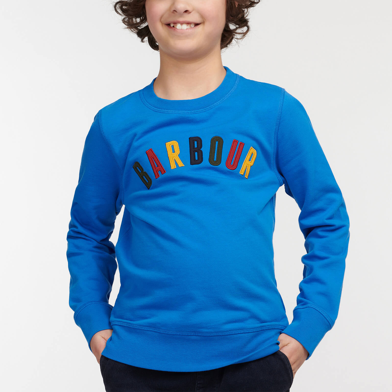 Barbour Boys' Oliver Crew Neck Sweatshirt - Frost Blue - S (6-7 Years)
