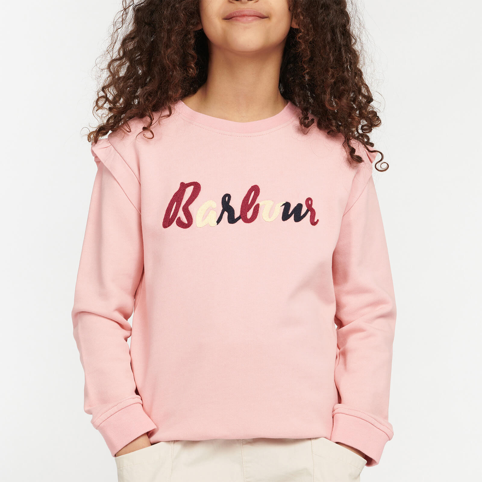 Barbour Girls' Otterburn Frill Sweatshirt - Secret Pink - S (6-7 Years)